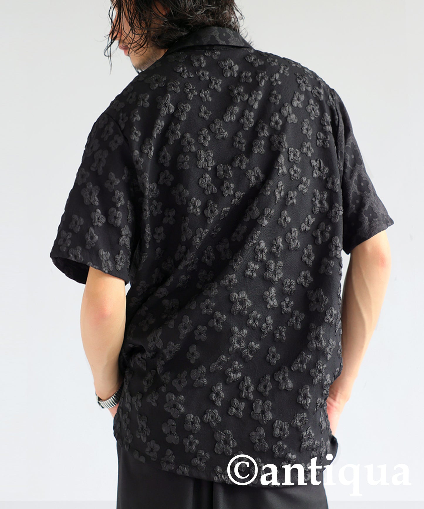 Floral Pattern Jacquard Shirt Men's