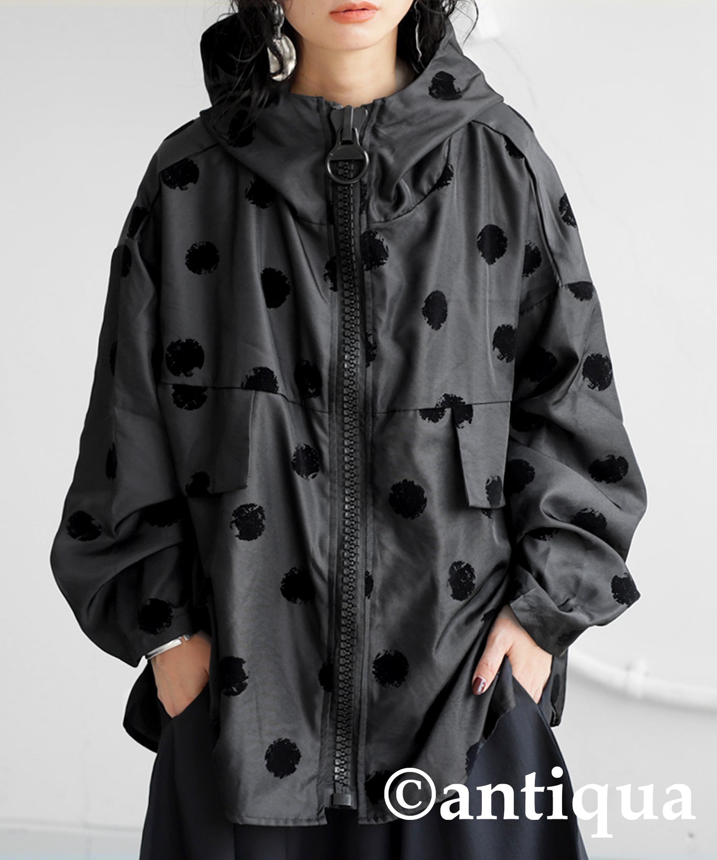 Dot Zipper Jacket Ladies