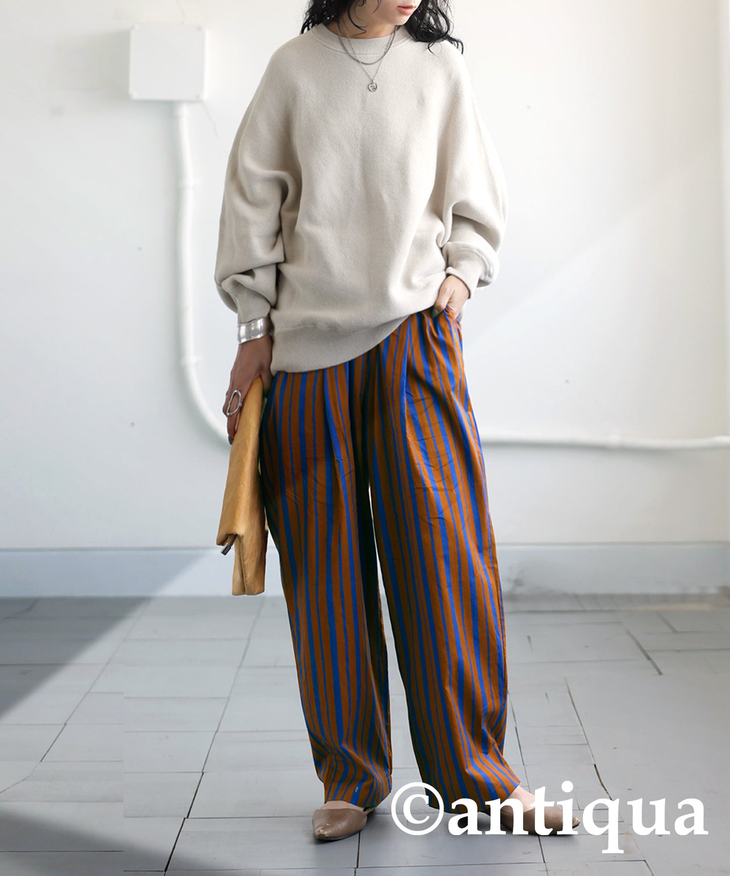 Striped Tuck Pants Ladies