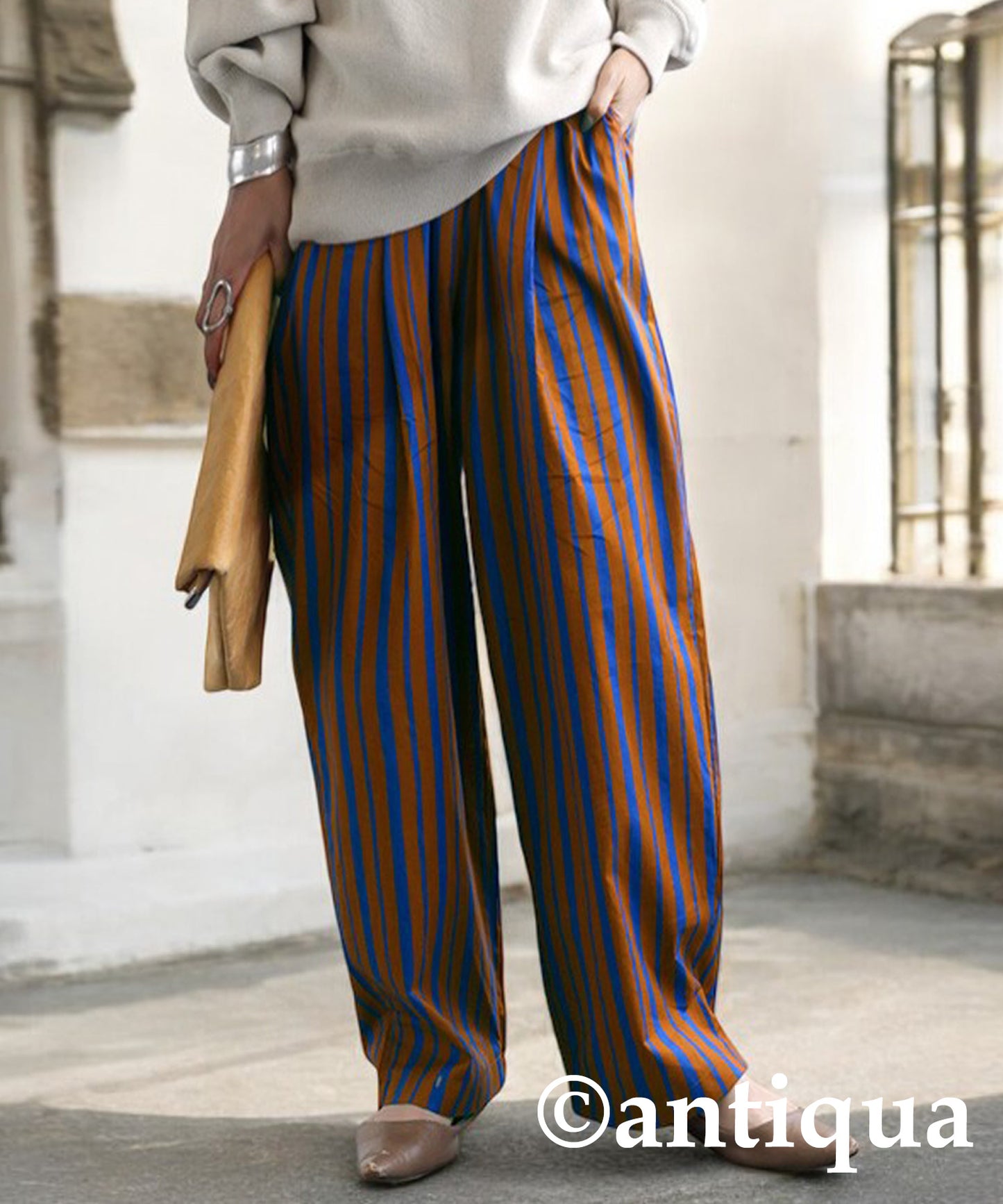 Striped Tuck Pants Ladies