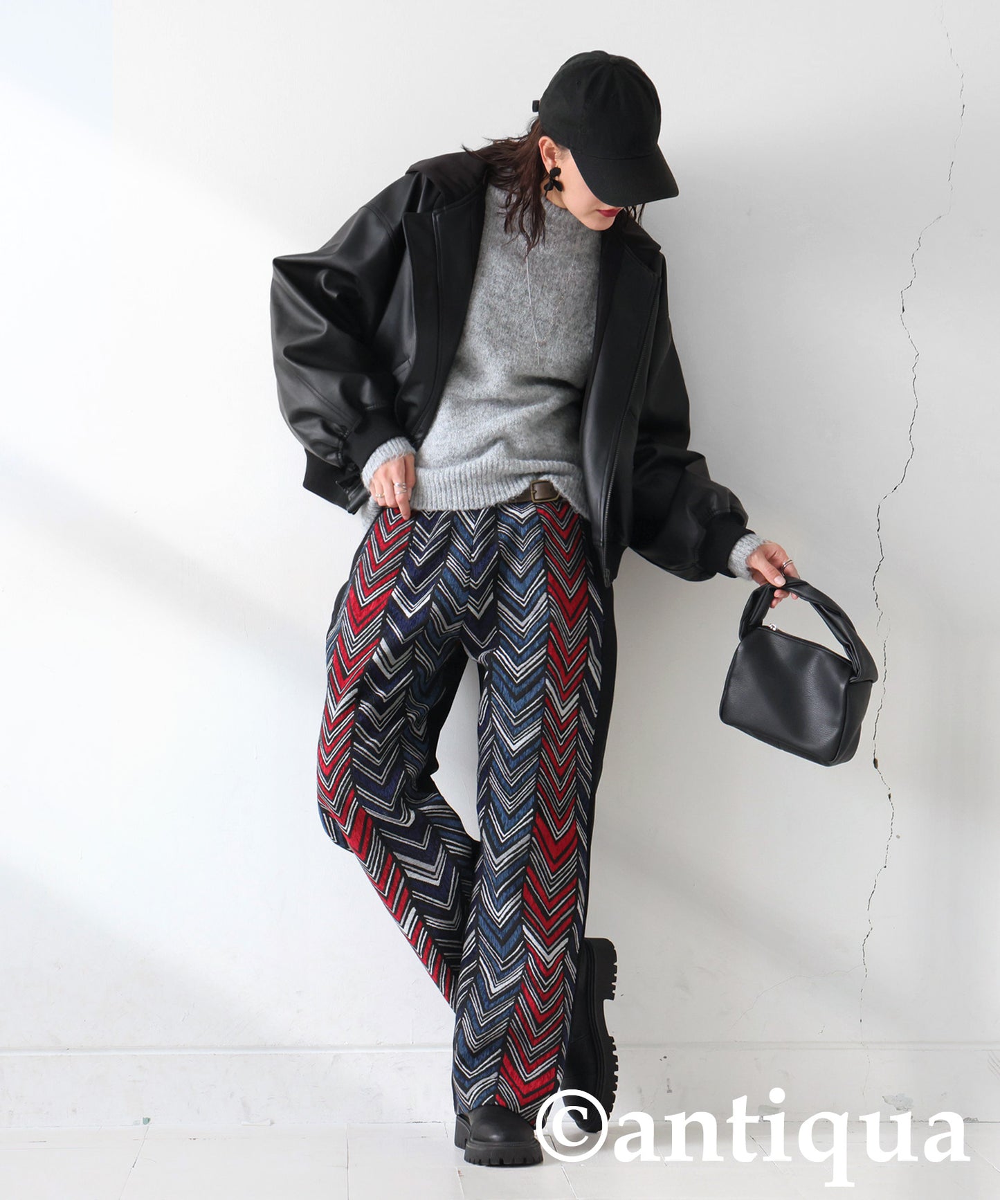 Herringbone Pattern Pants Ladies