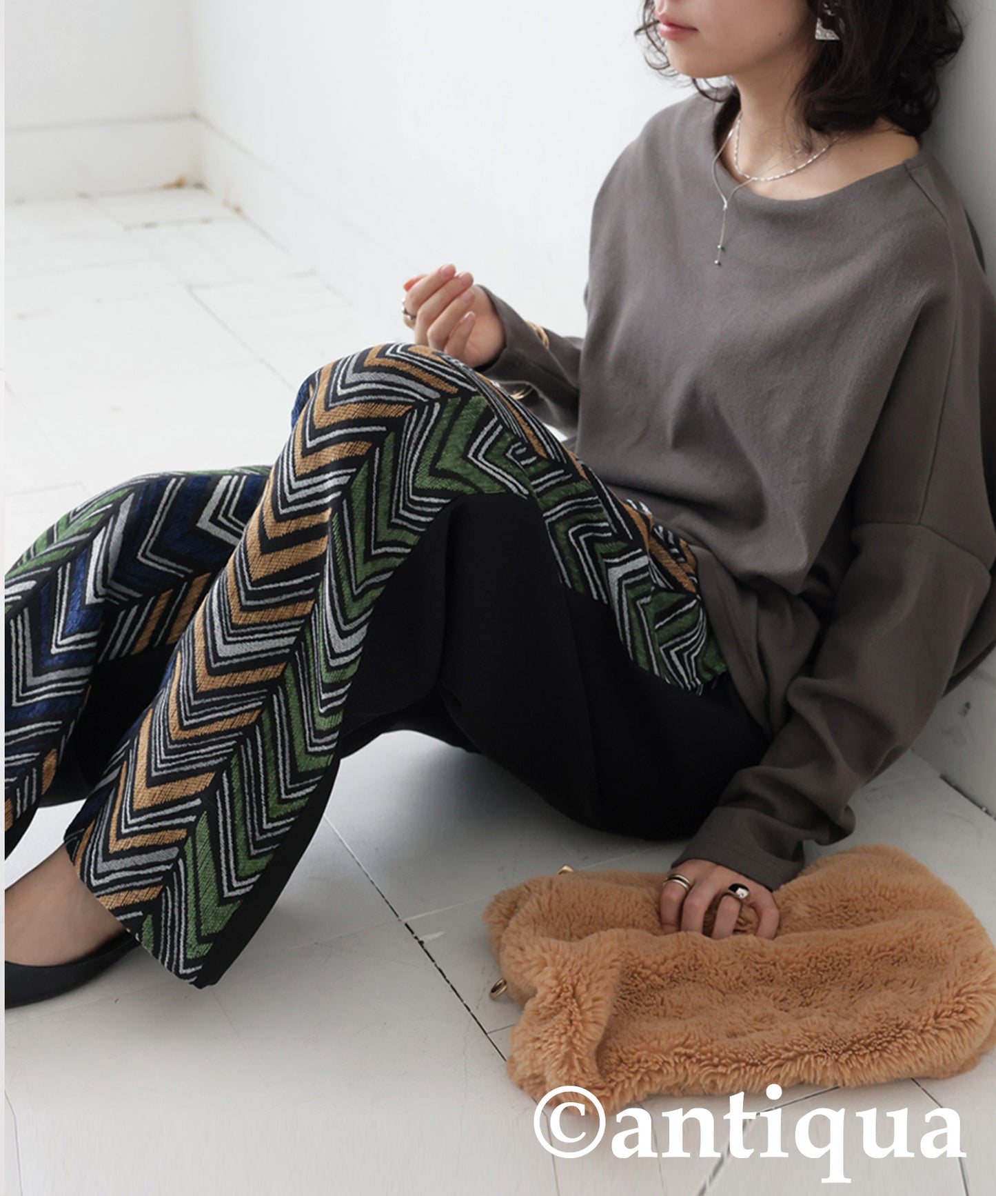 Herringbone Pattern Pants Ladies