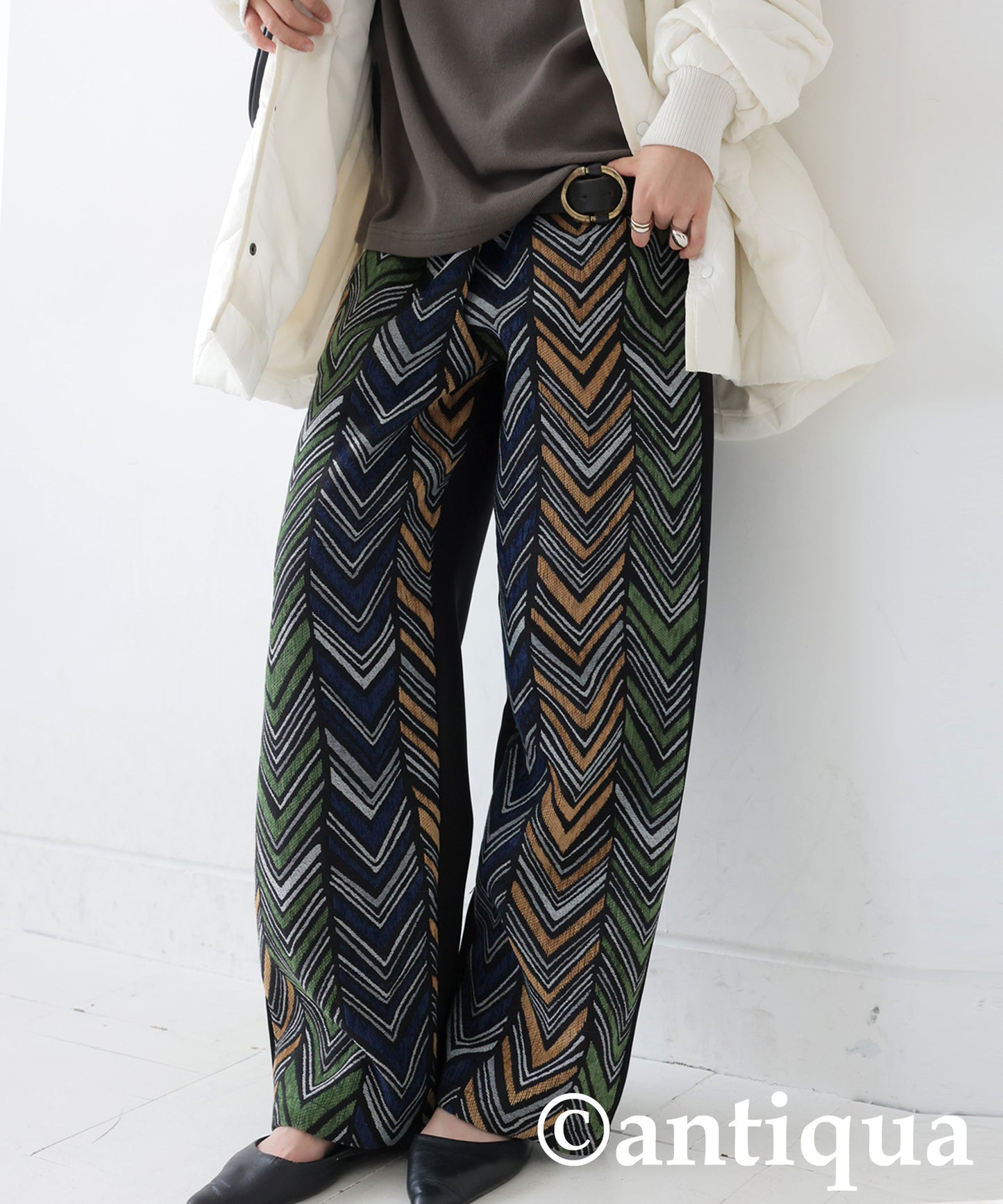 Herringbone Pattern Pants Ladies