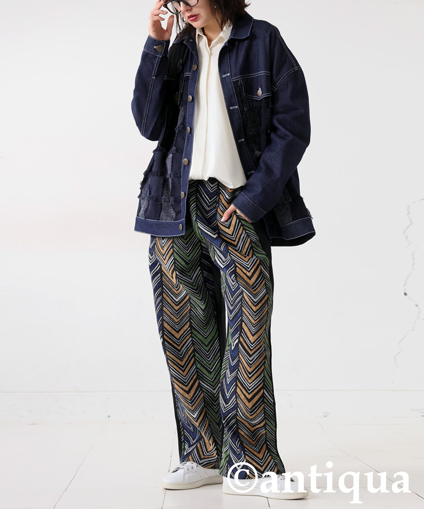 Herringbone Pattern Pants Ladies