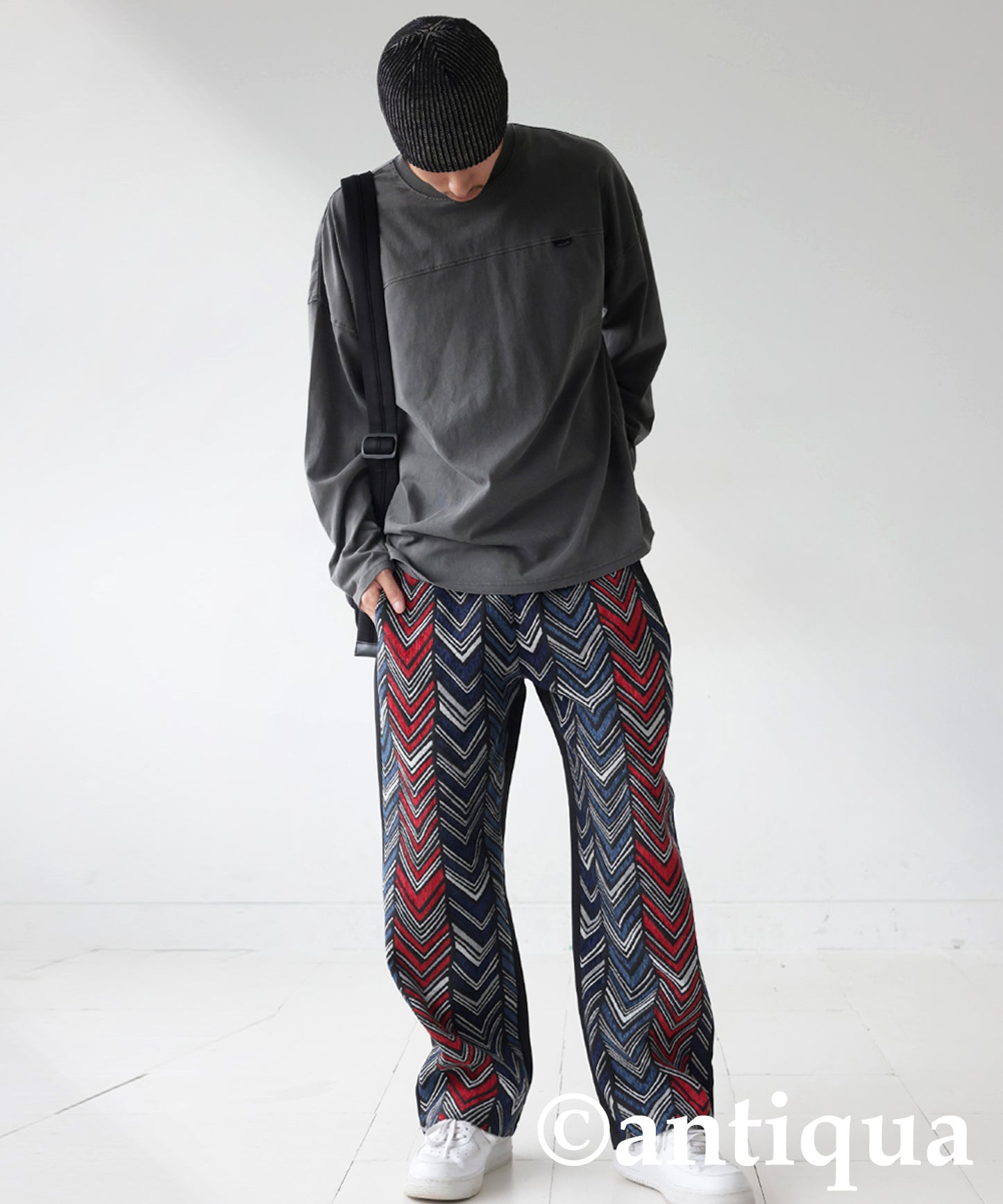 Herringbone Pattern Pants Men's