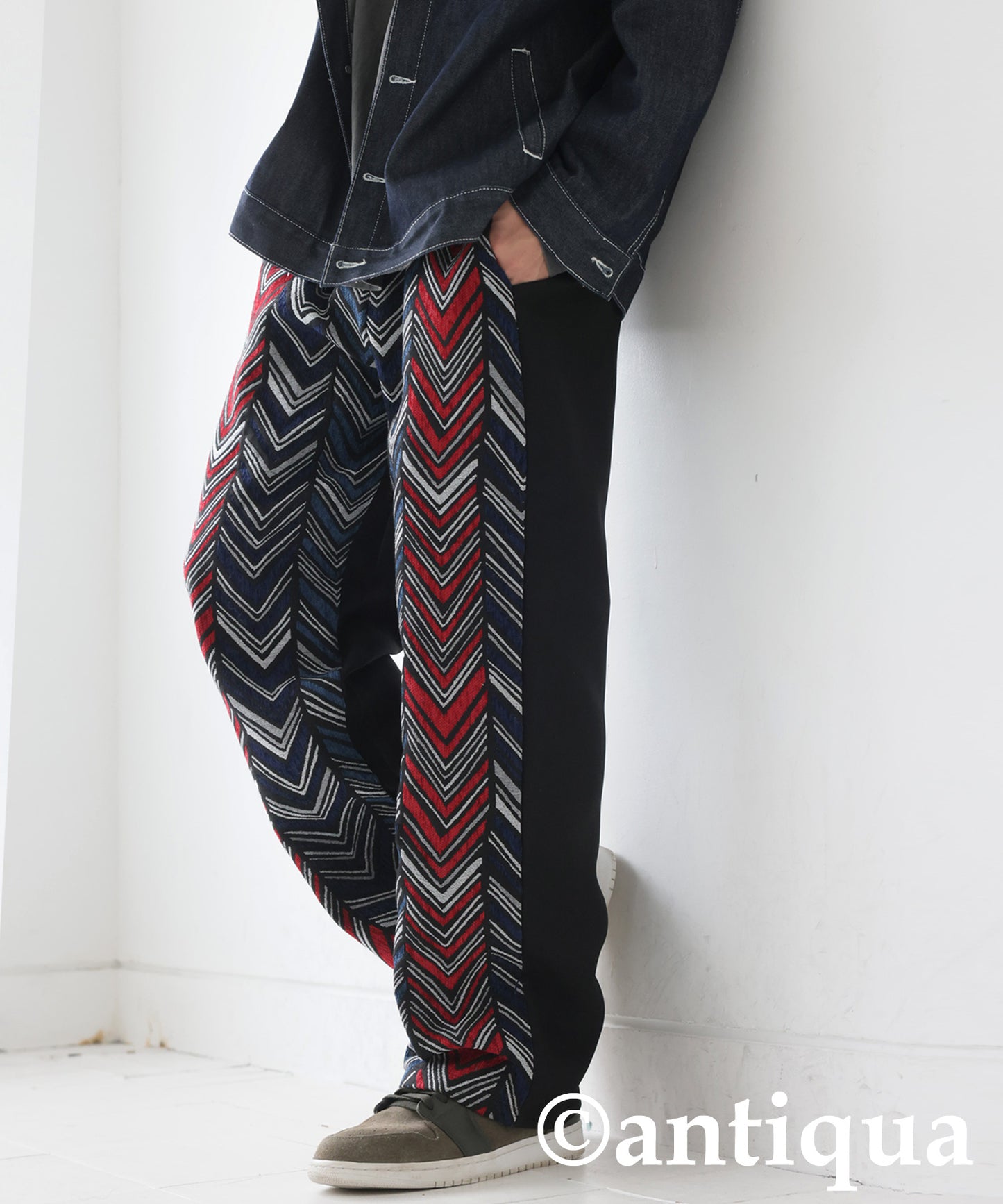 Herringbone Pattern Pants Men's