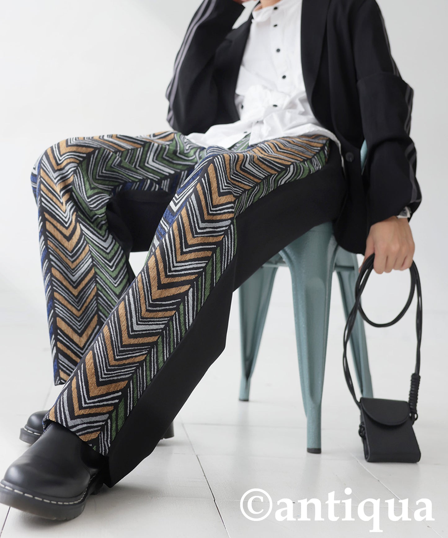 Herringbone Pattern Pants Men's