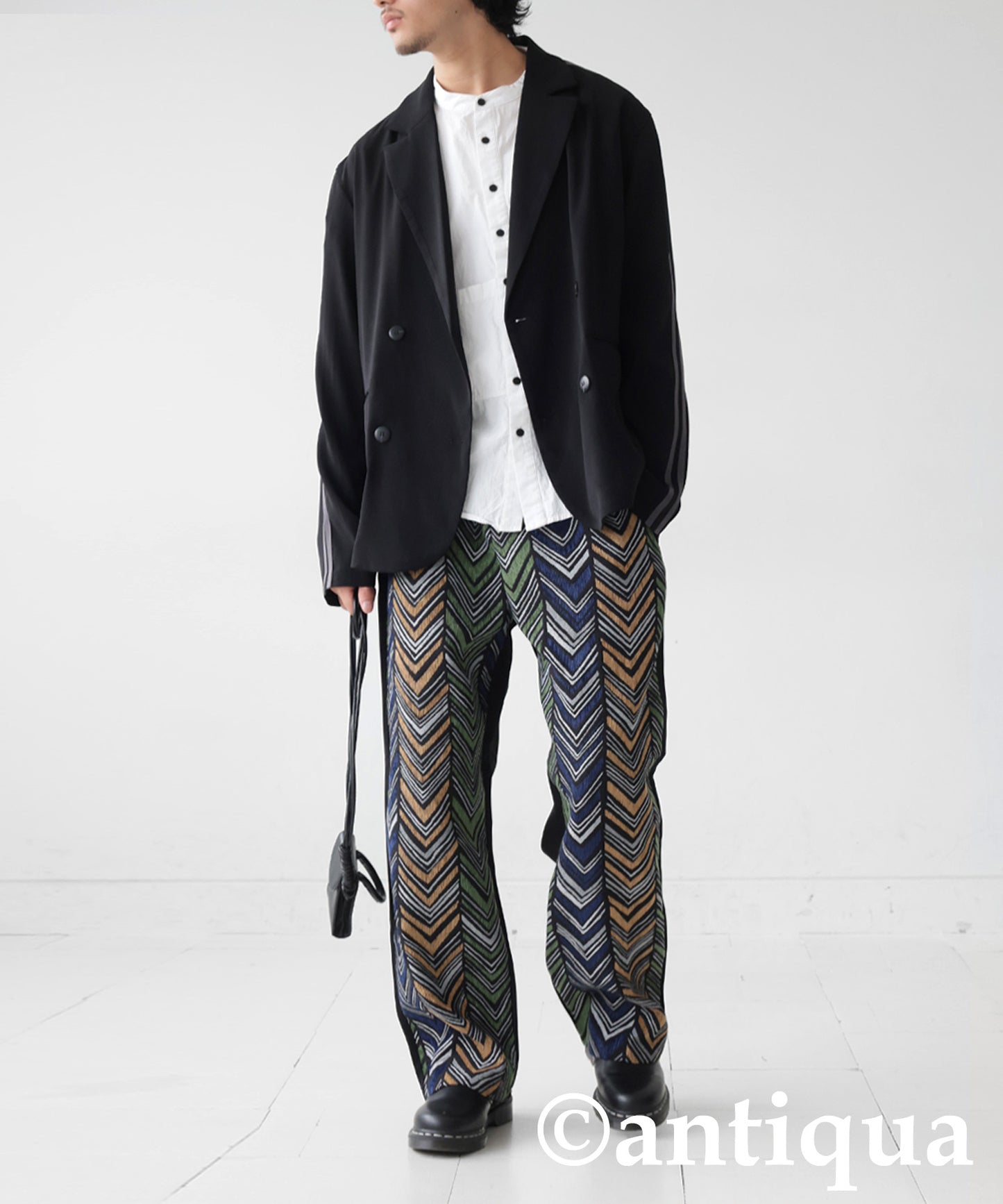 Herringbone Pattern Pants Men's