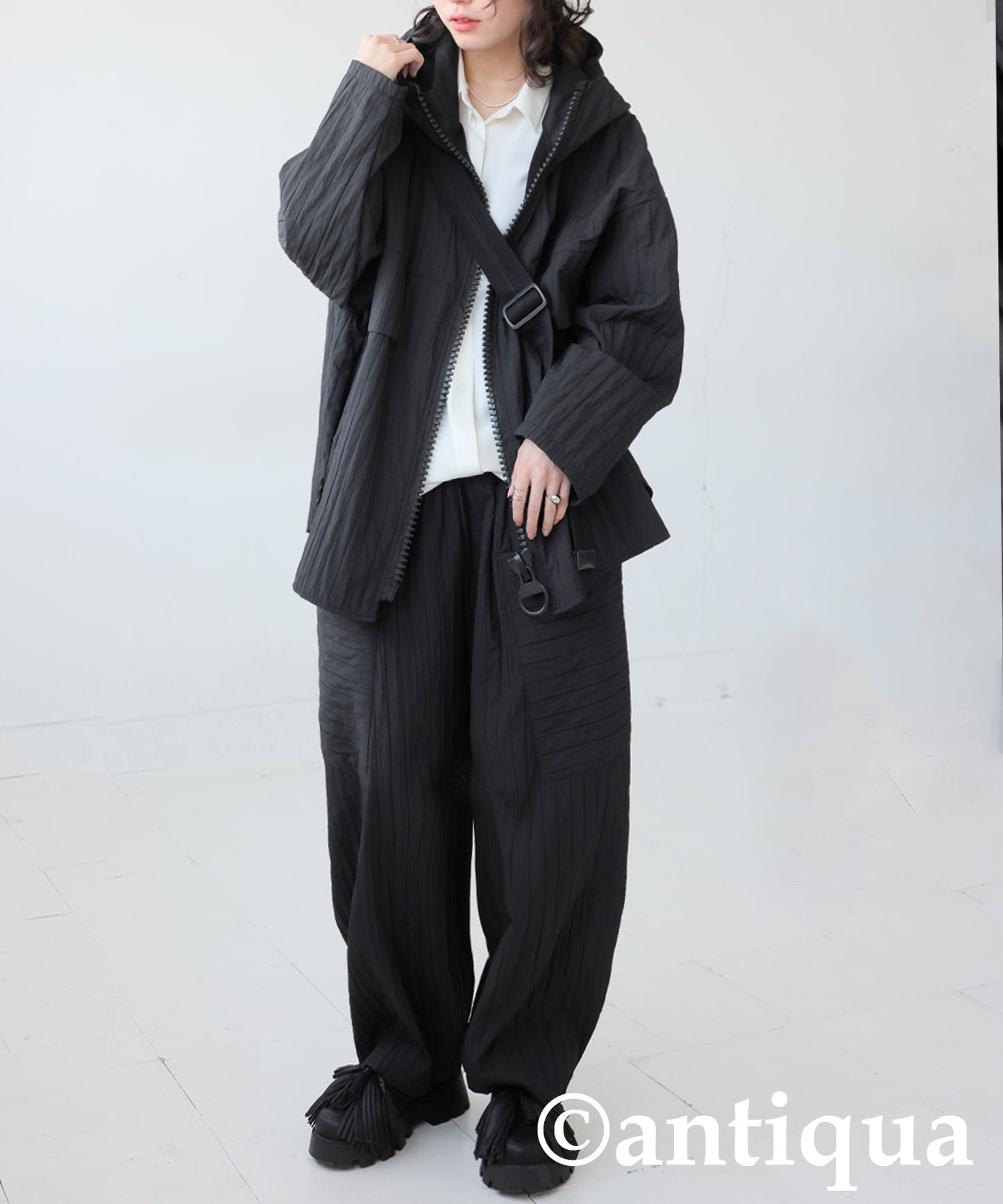 Striped Wrinkle Jacket Ladies