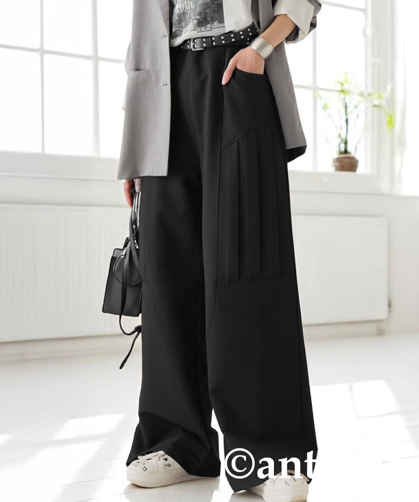 Ladies Side Pleated Pants