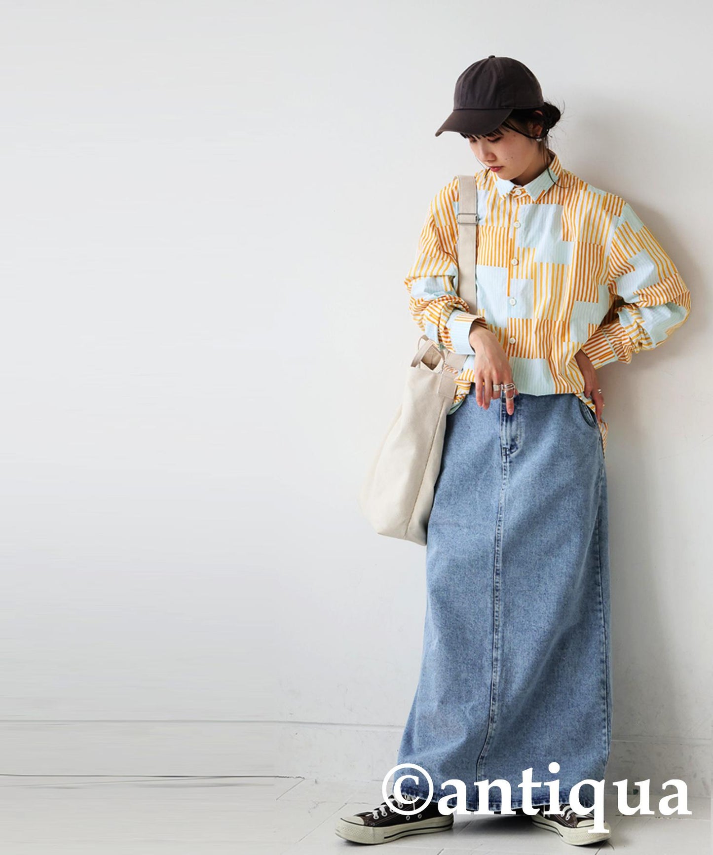 Ladies Striped Patchwork Shirt