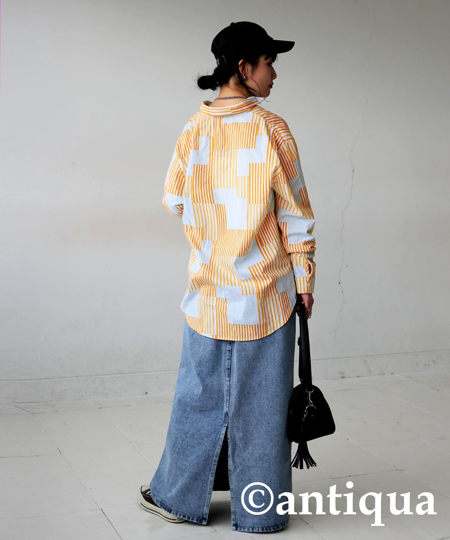 Ladies Striped Patchwork Shirt