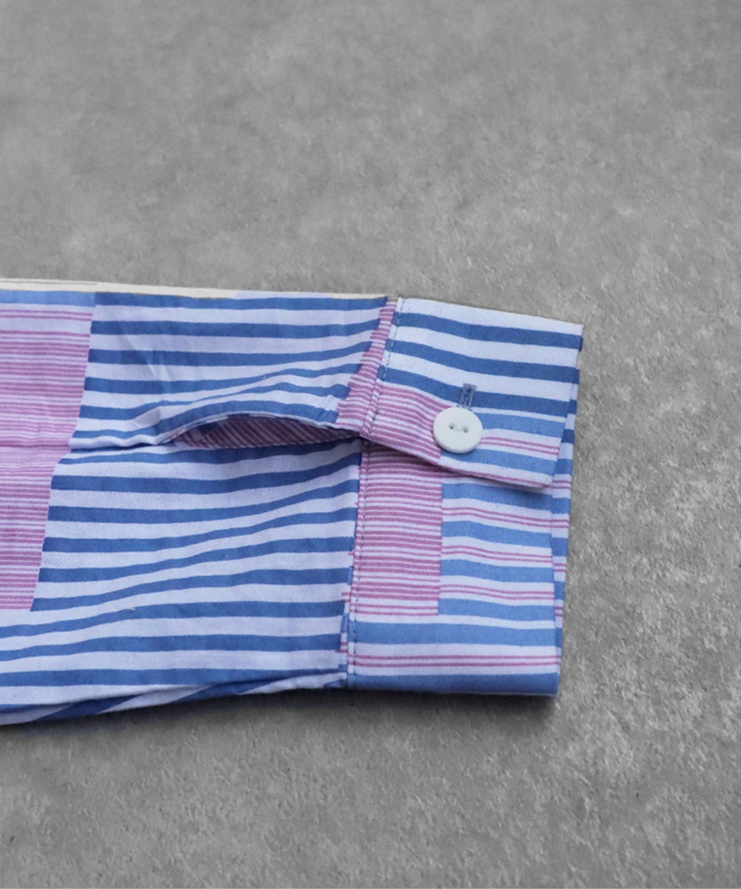 Men's Striped Patchwork Shirt