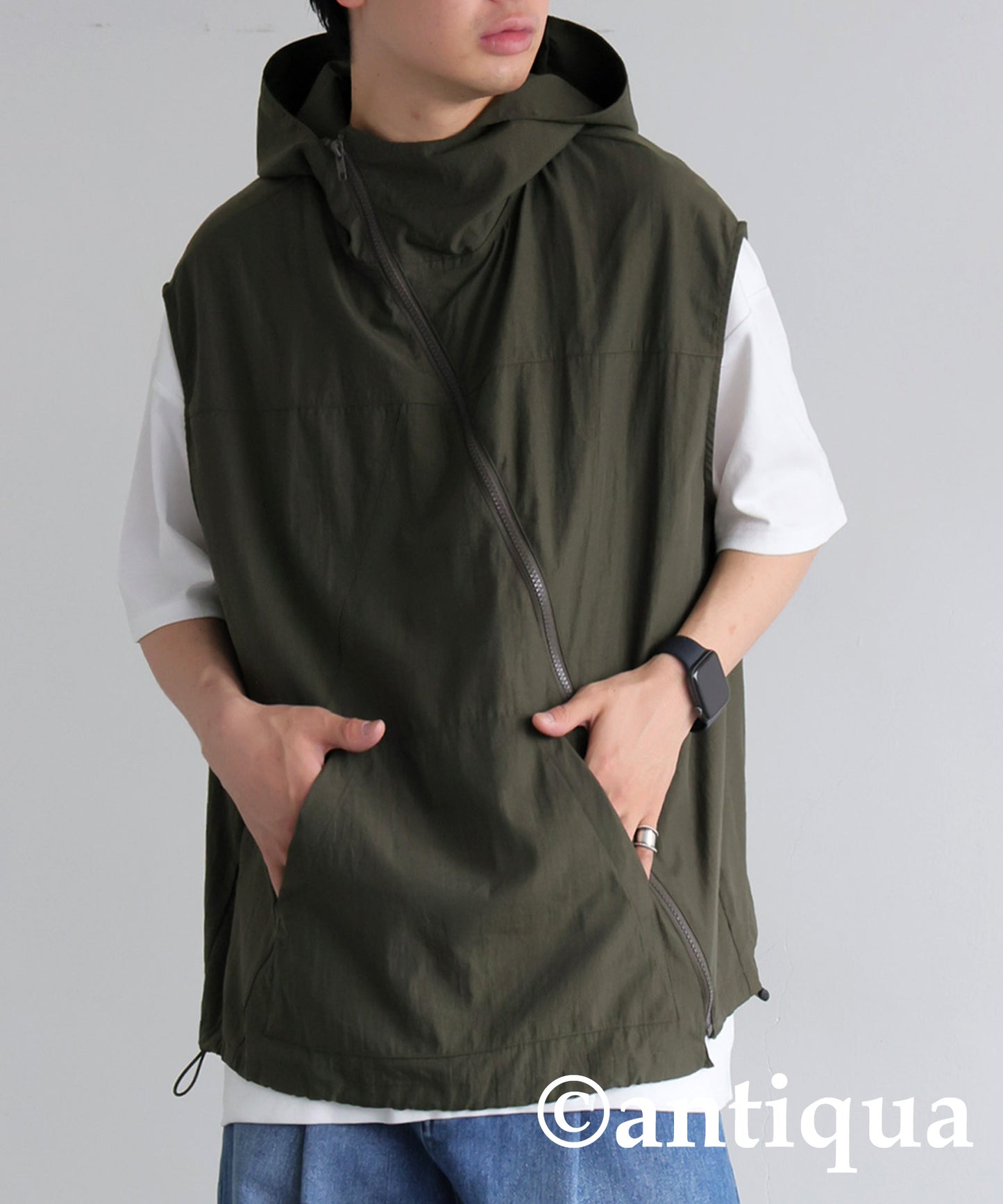 Men's Asymmetric Zip Vest