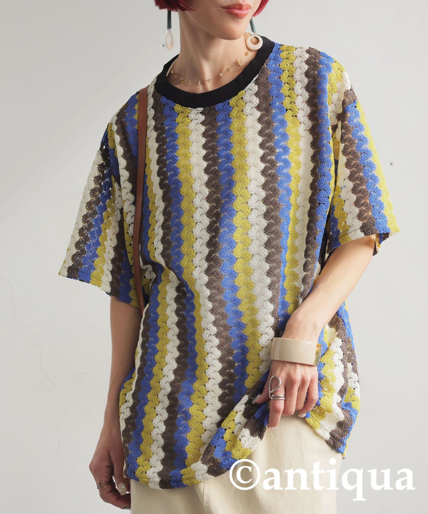 Ladies Lace Knit T-Shirt