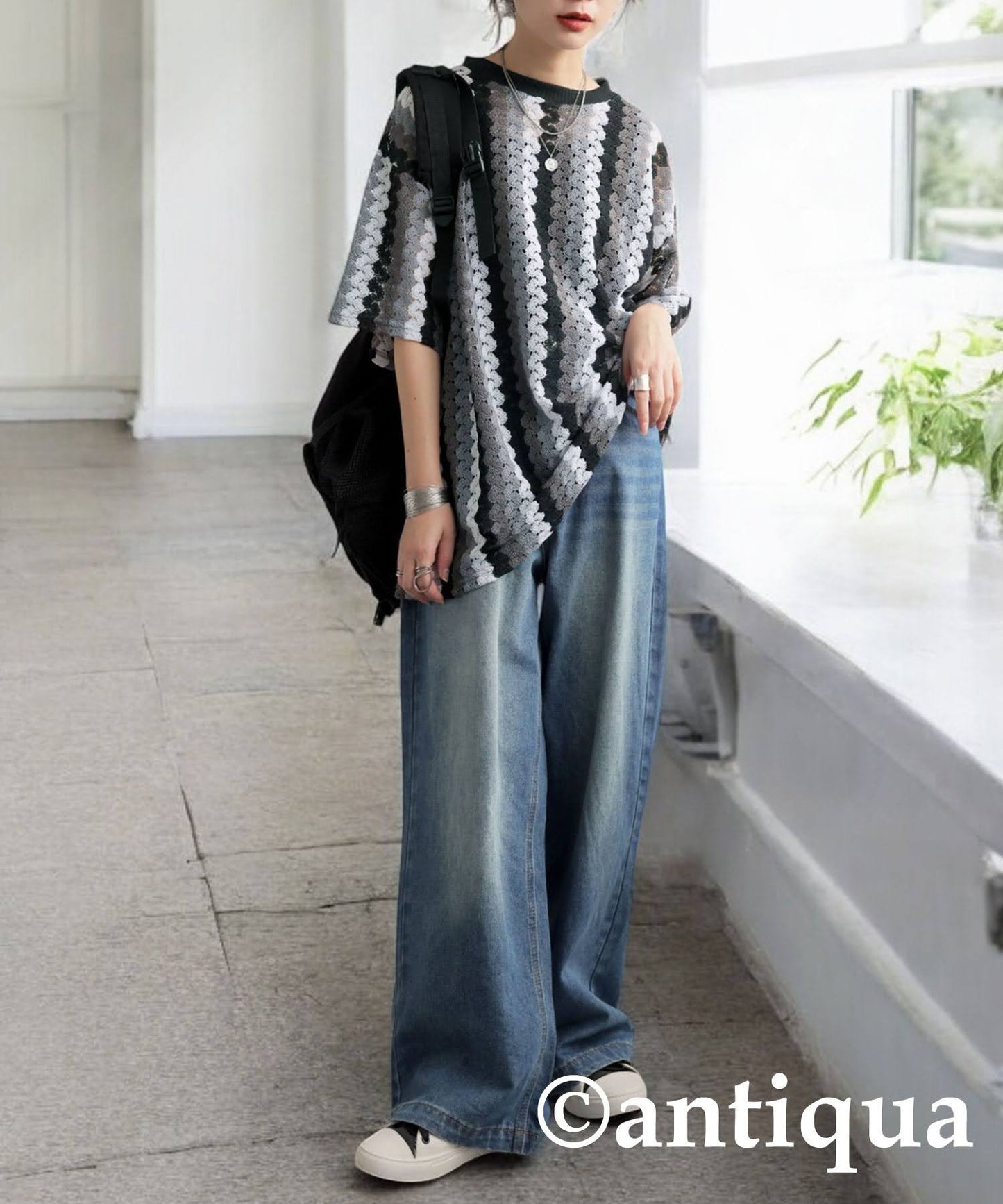 Ladies Lace Knit T-Shirt