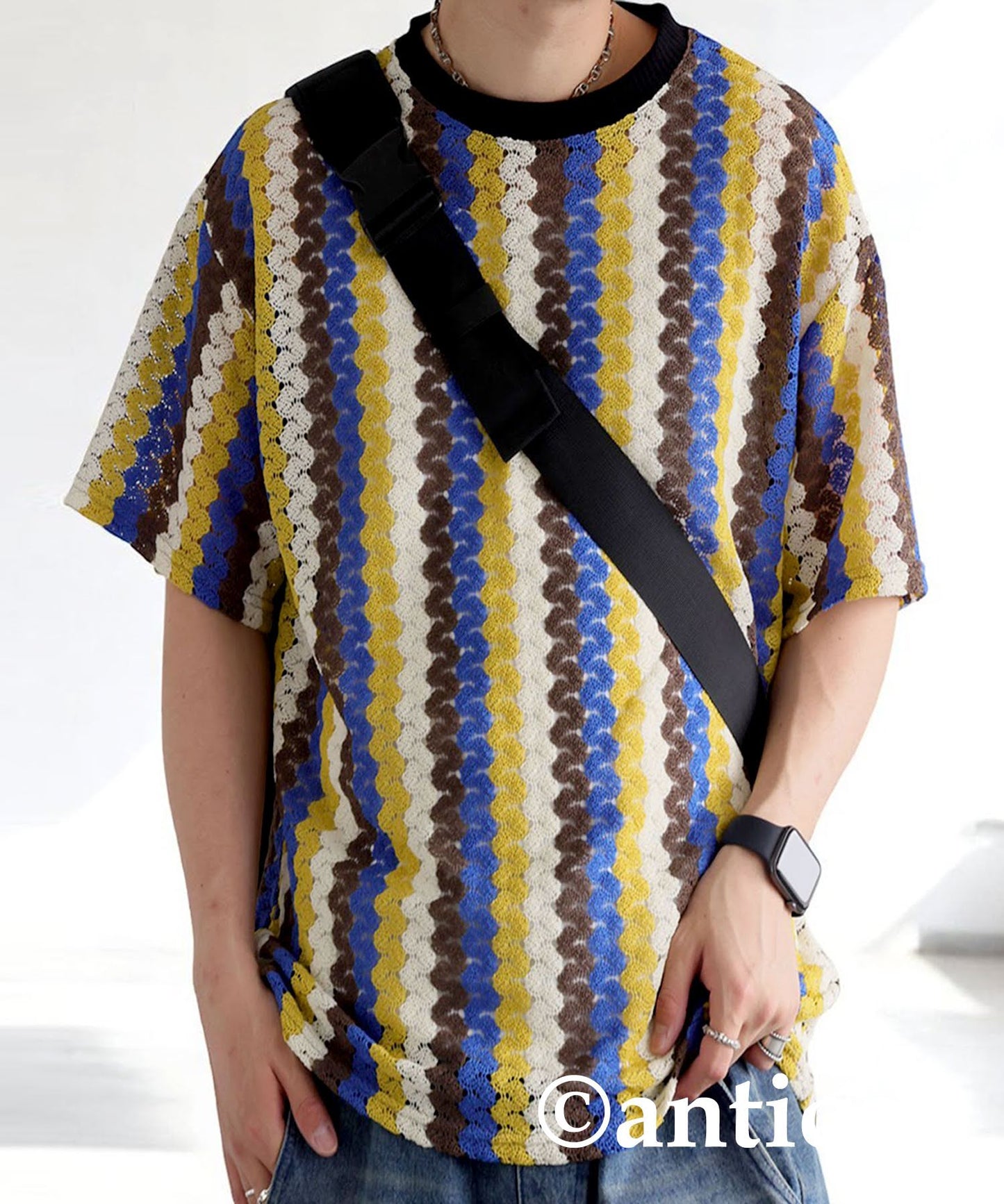 Men's Lace Knit T-Shirt