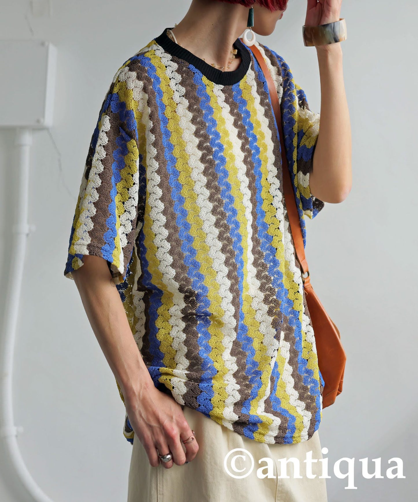 Ladies Lace Knit T-Shirt