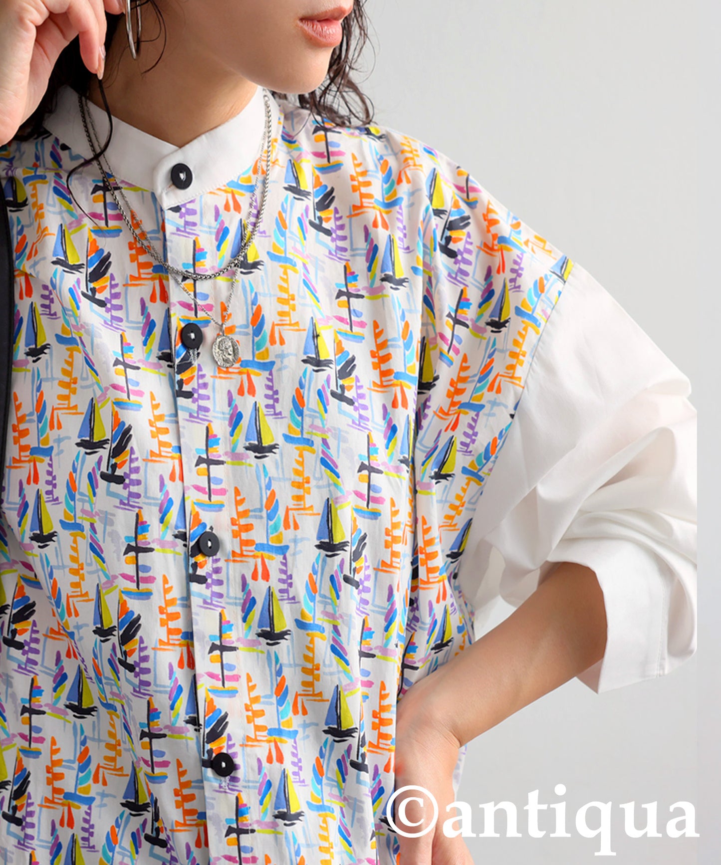 Ladies Yacht Print Shirt