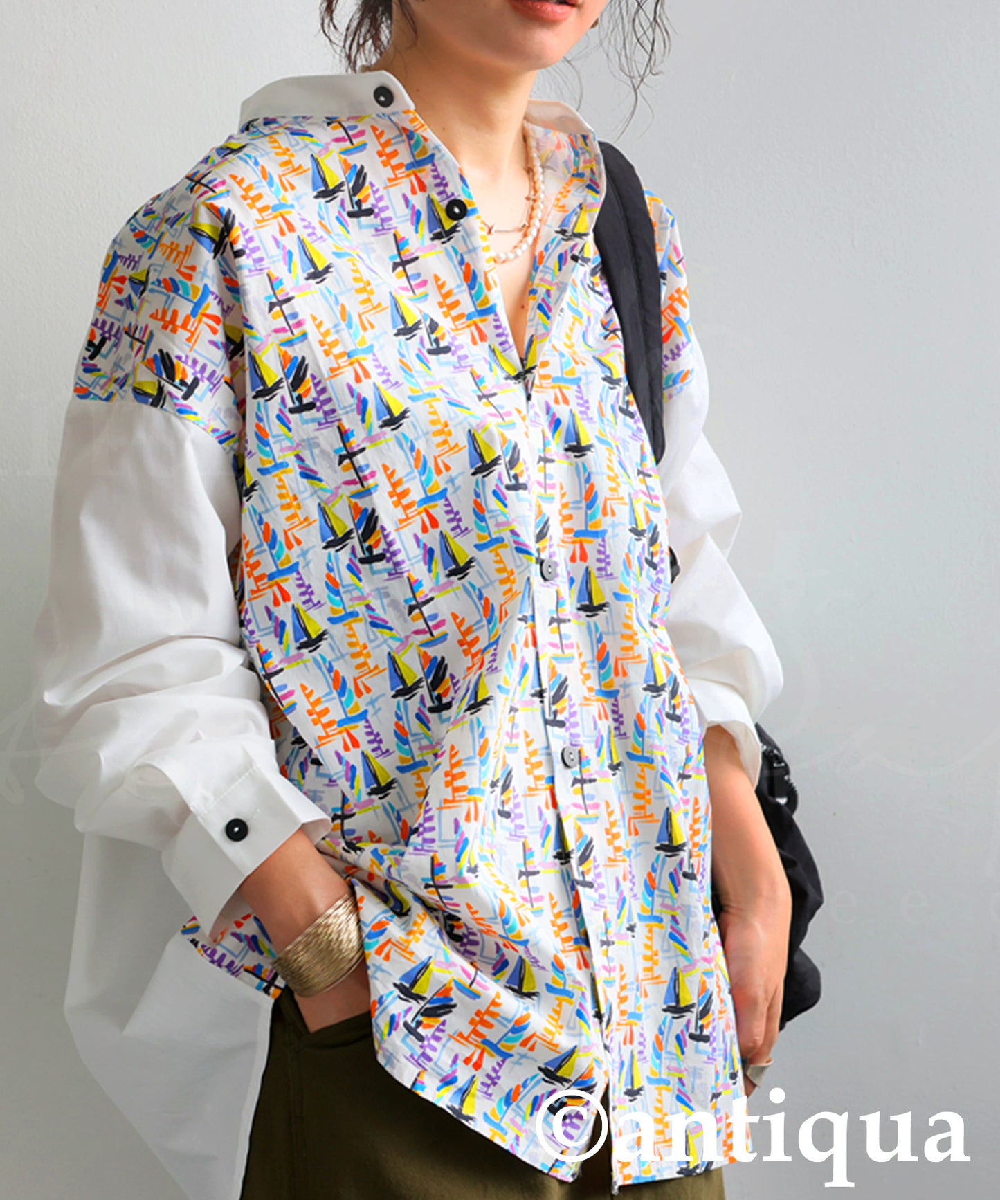 Ladies Yacht Print Shirt