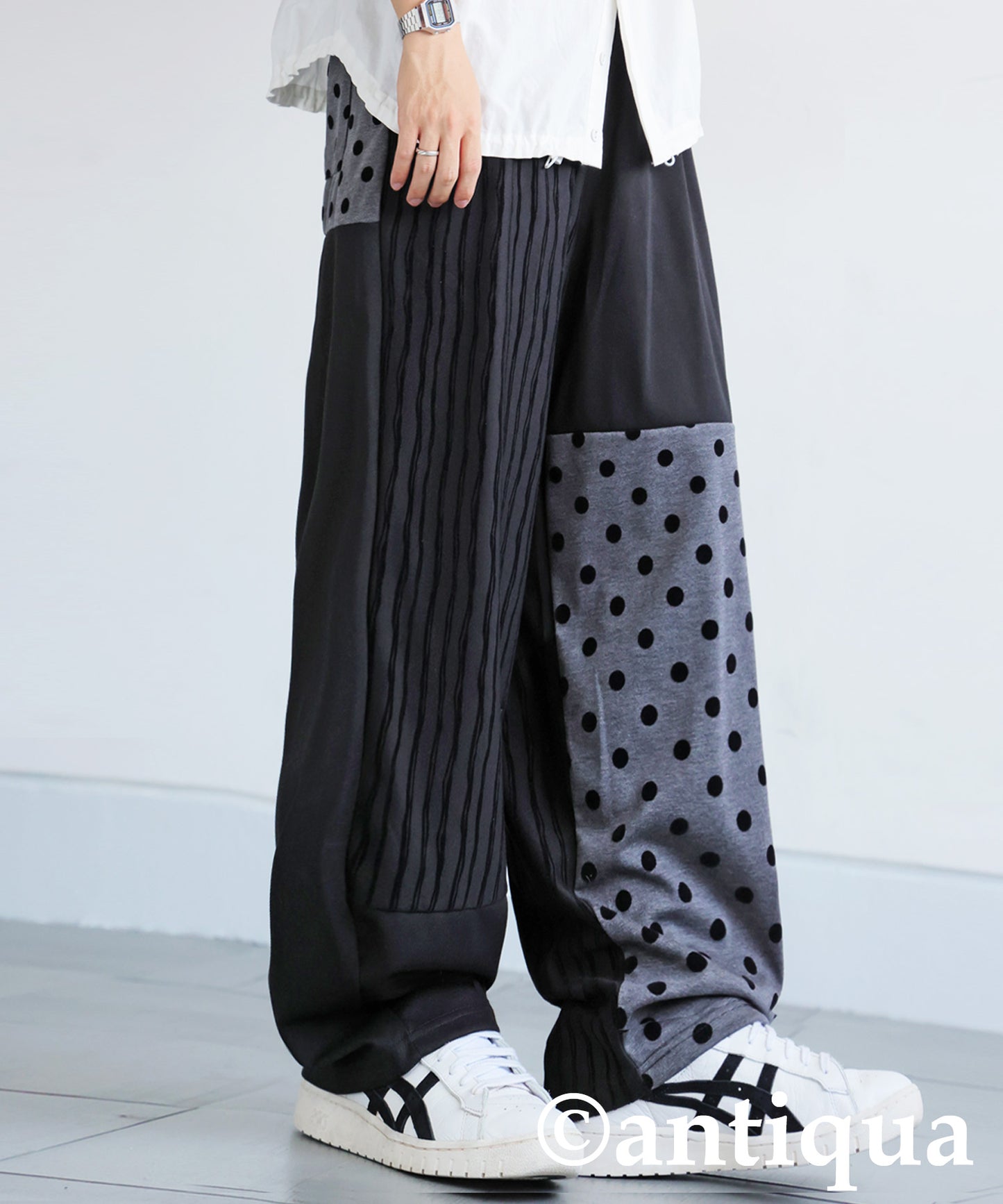 Dot And Stripe Wide Pants Men's