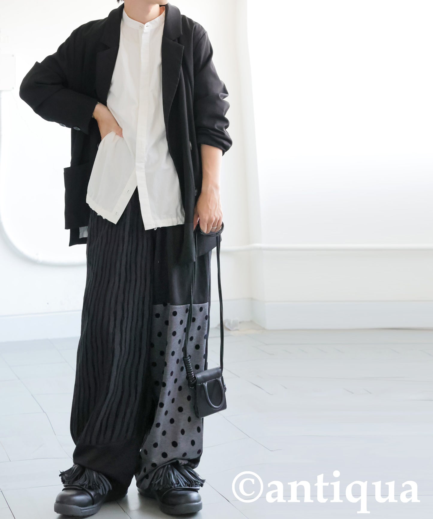 Dot And Stripe Wide Pants Men's