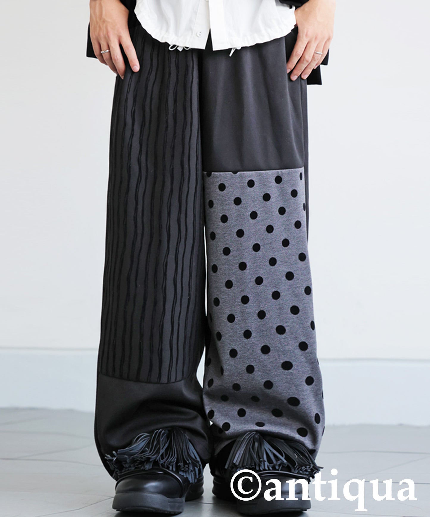 Dot And Stripe Wide Pants Men's