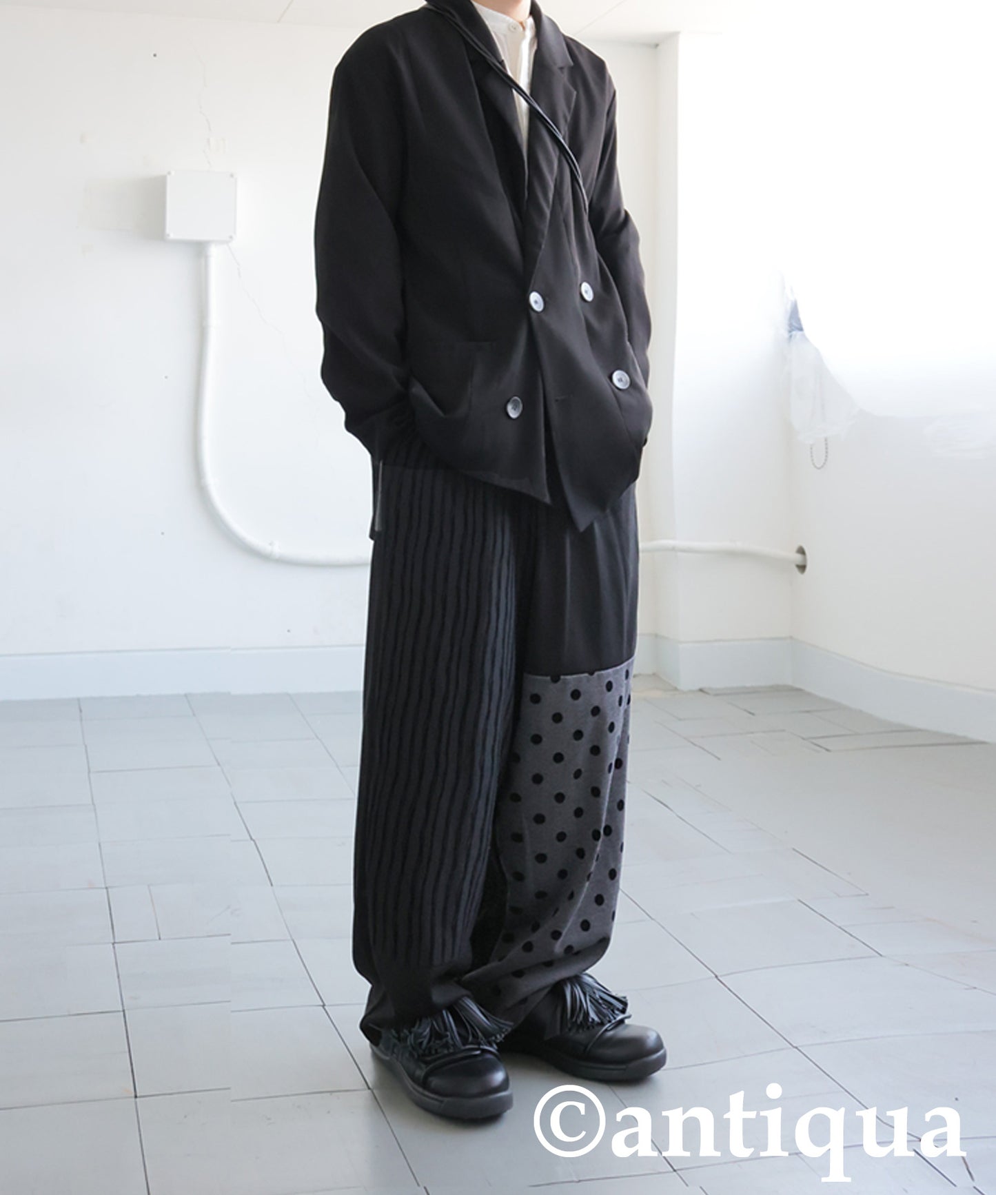 Dot And Stripe Wide Pants Men's