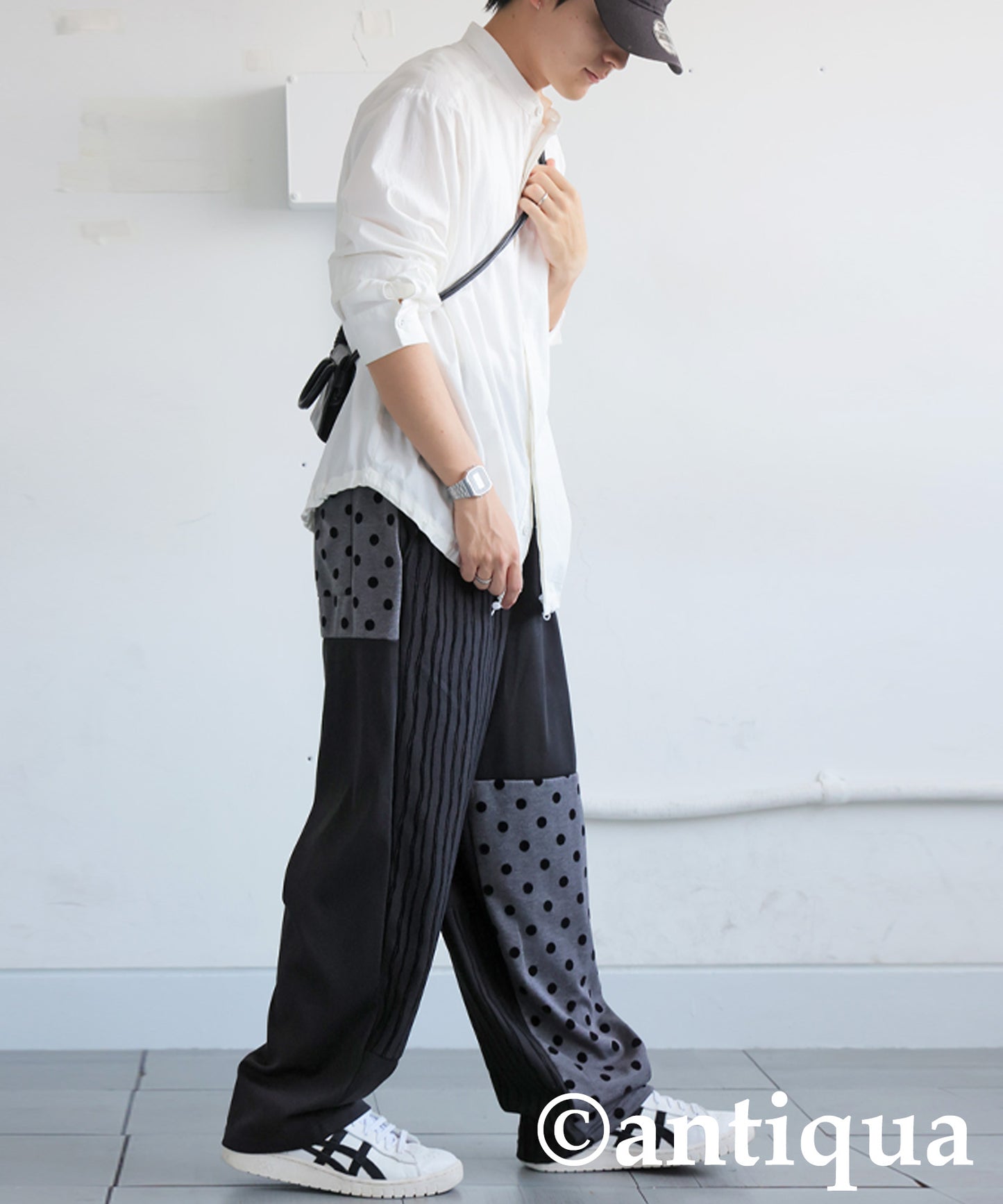 Dot And Stripe Wide Pants Men's