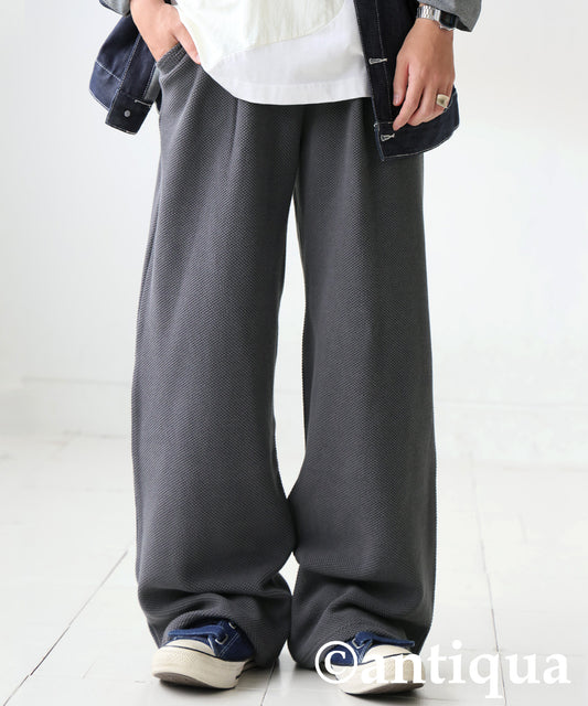 Waffle Knit Wide-Leg Pants Men's
