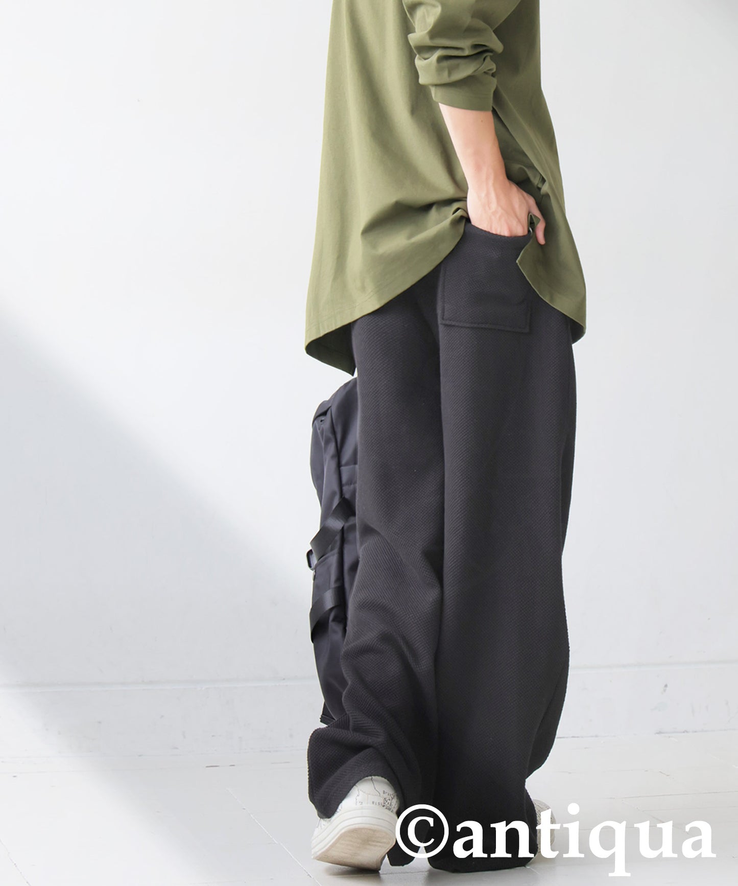 Waffle Knit Wide-Leg Pants Men's