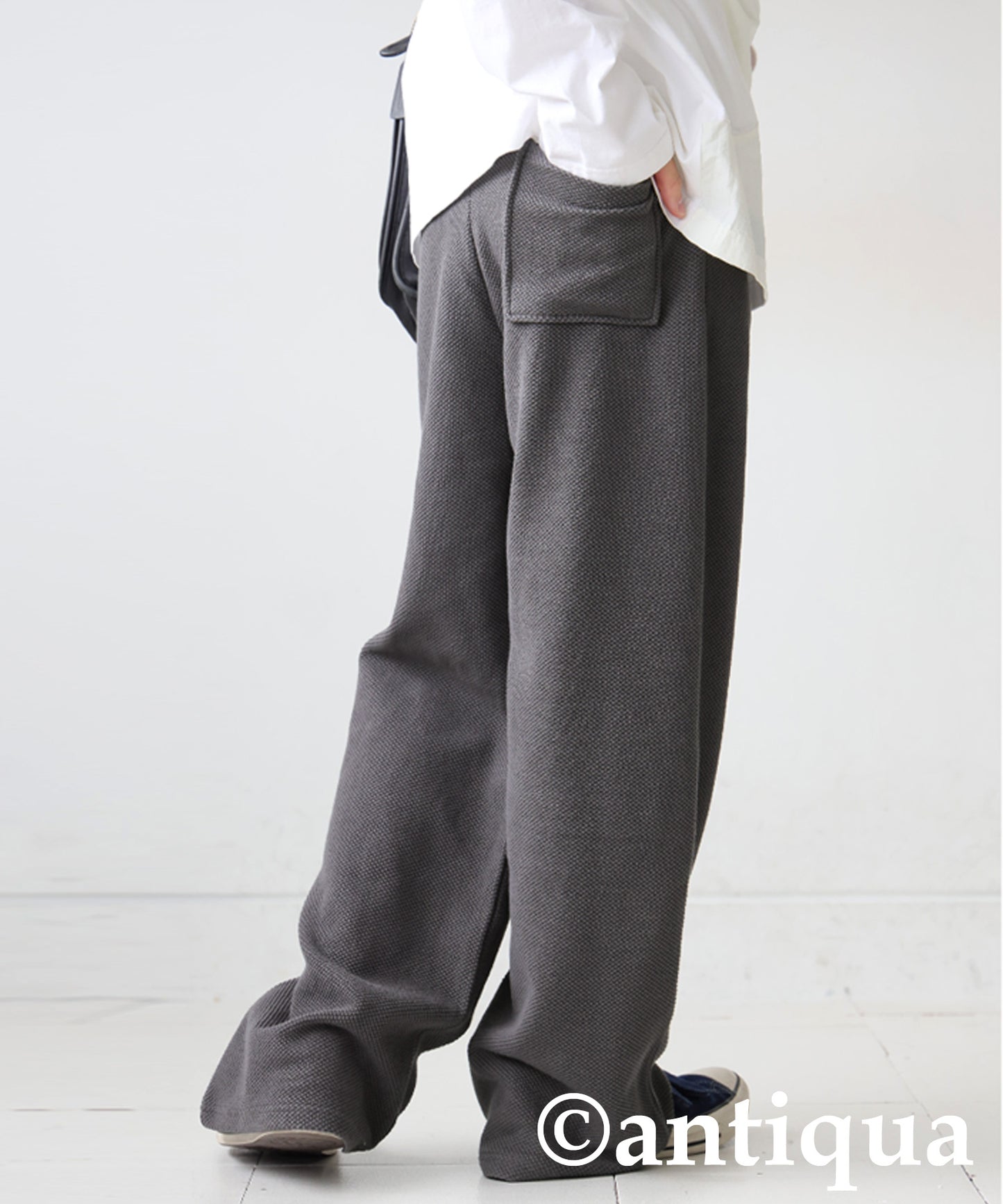 Waffle Knit Wide-Leg Pants Men's