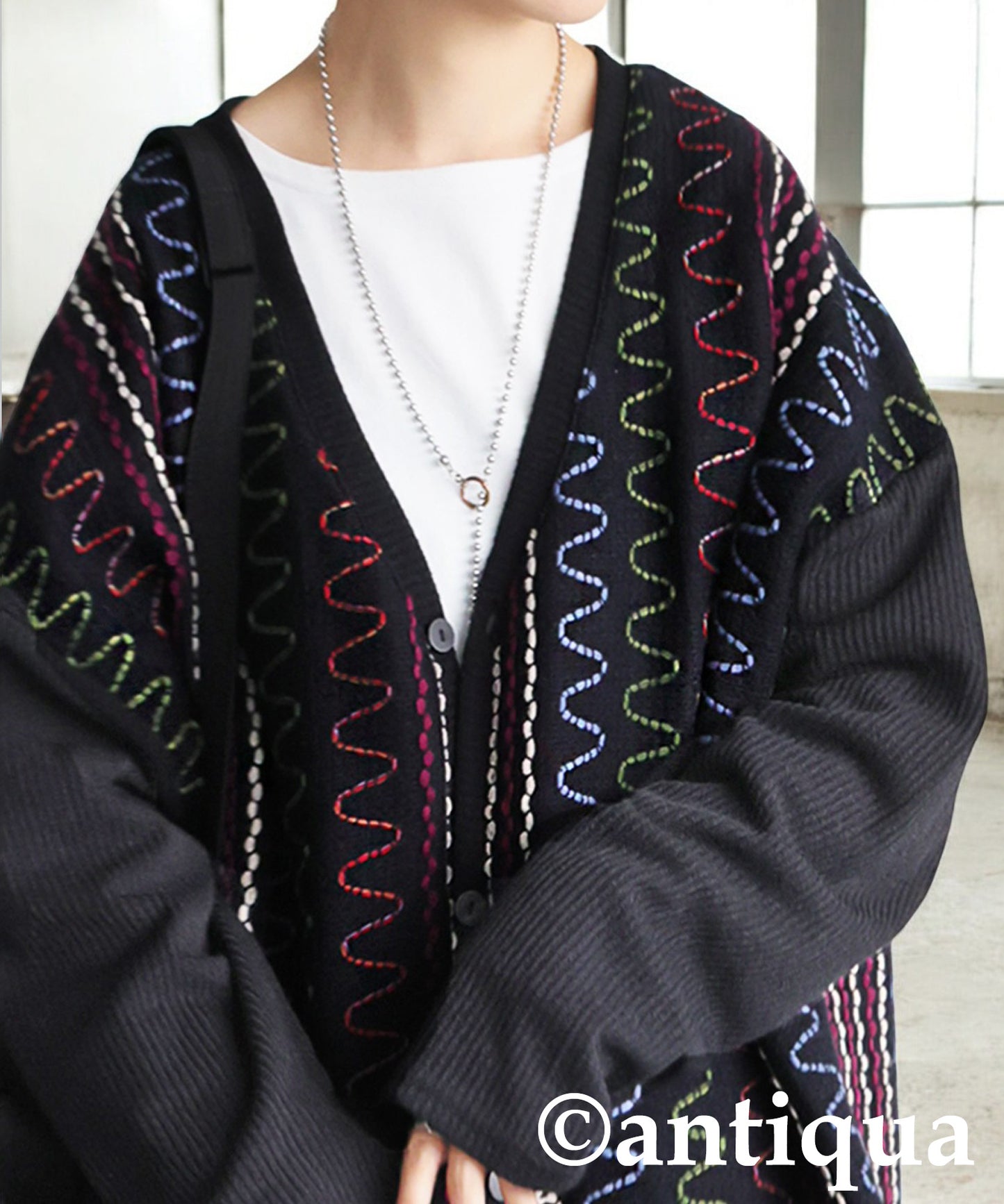 Color Stitch Knit Cardigan Ladies