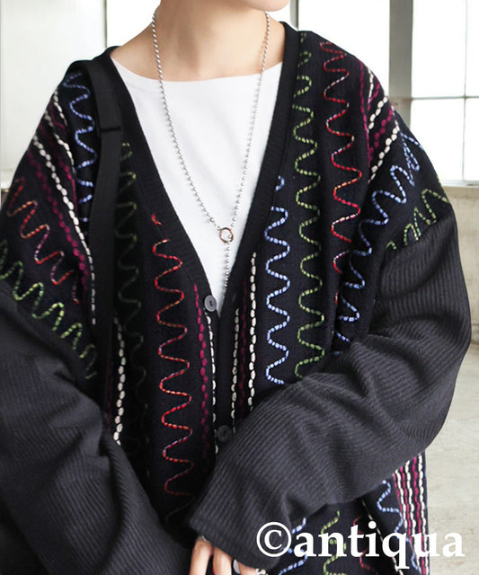 Color Stitch Knit Cardigan Ladies