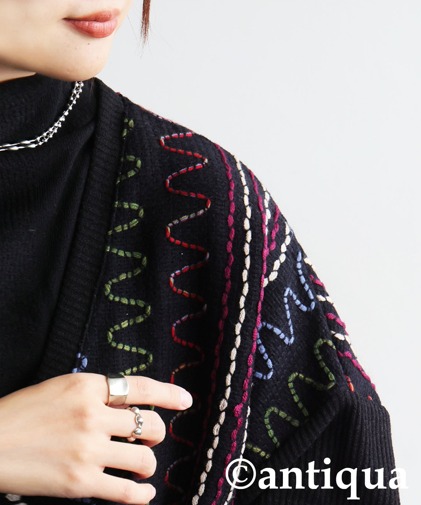 Color Stitch Knit Cardigan Ladies