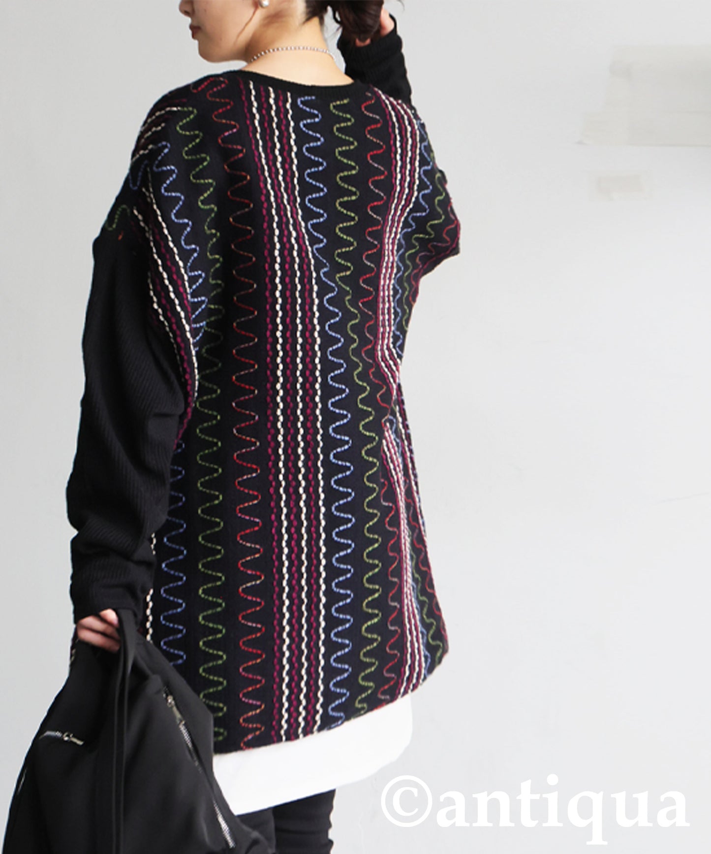 Color Stitch Knit Cardigan Ladies