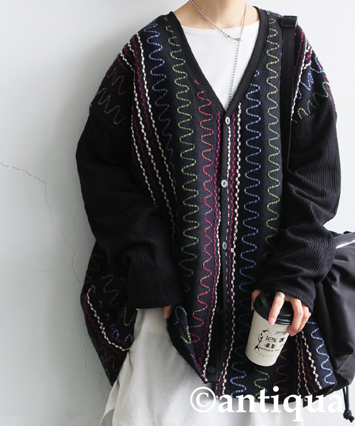 Color Stitch Knit Cardigan Ladies