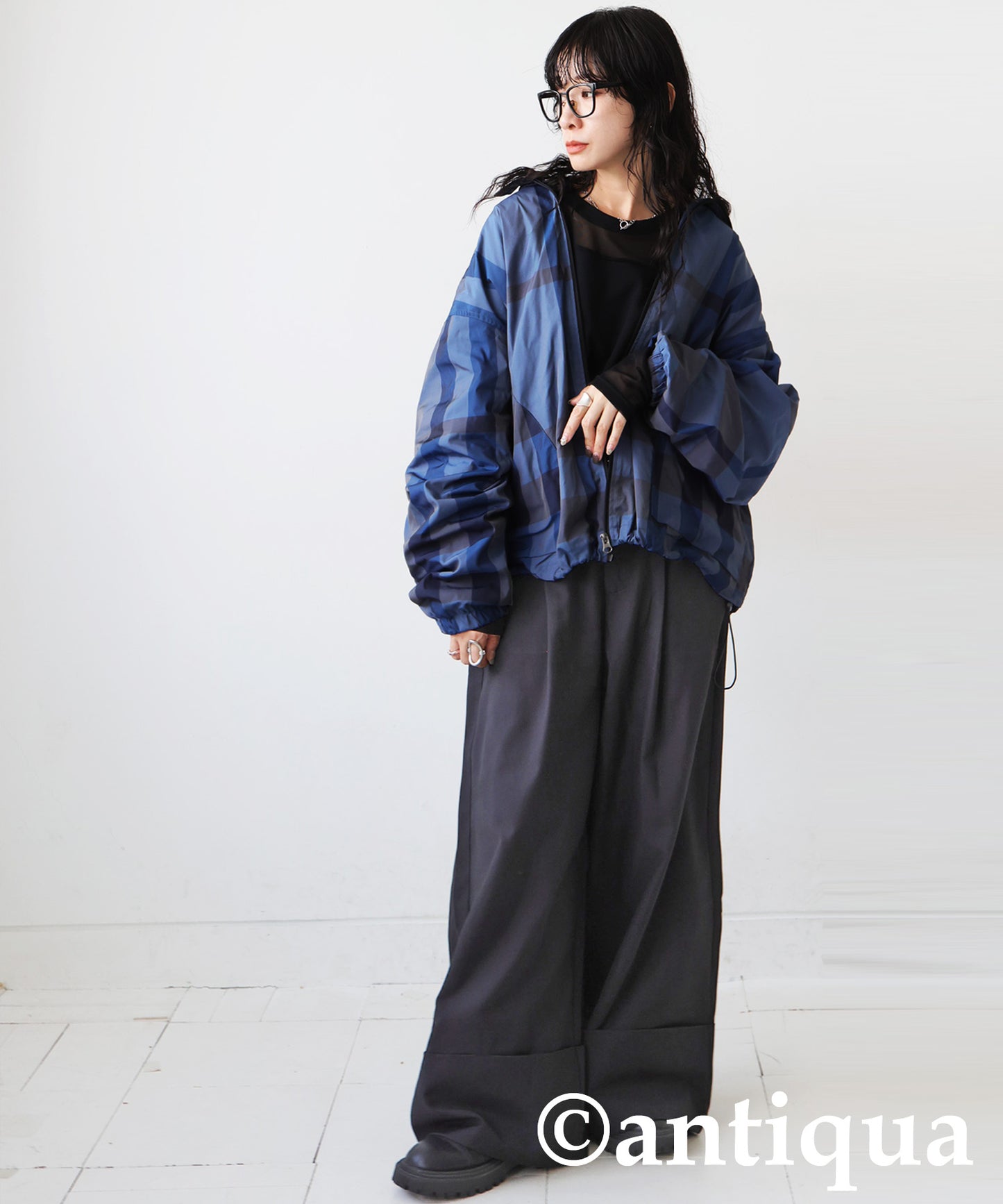 Checked buouson Ladies