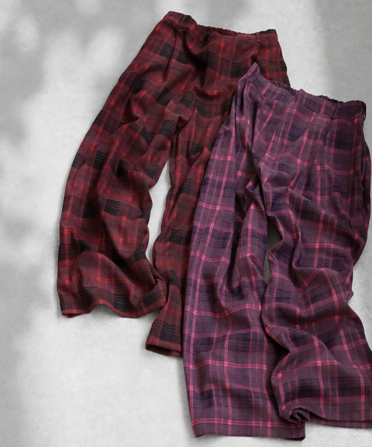 Checked Wide Pants Ladies