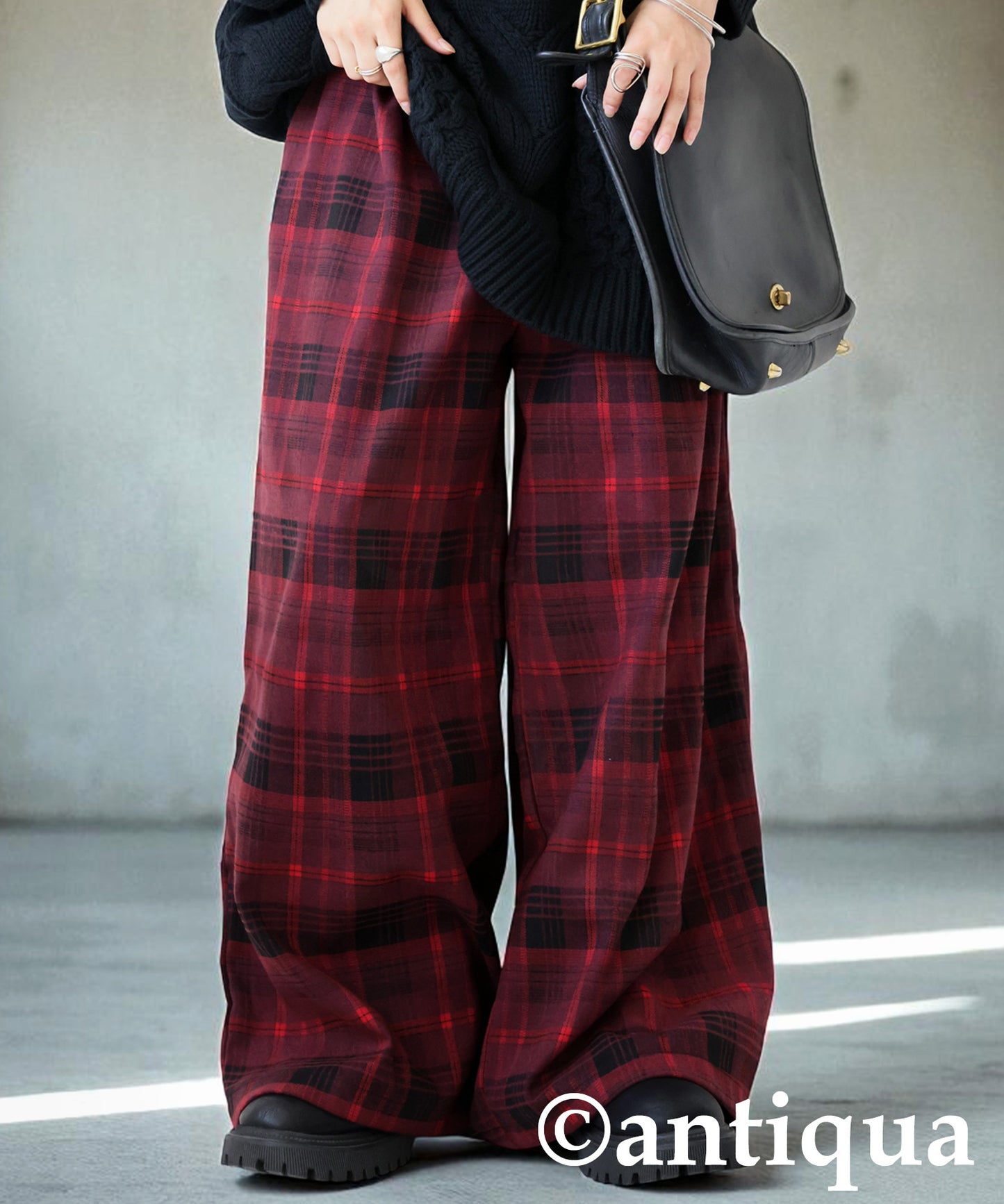 Checked Wide Pants Ladies