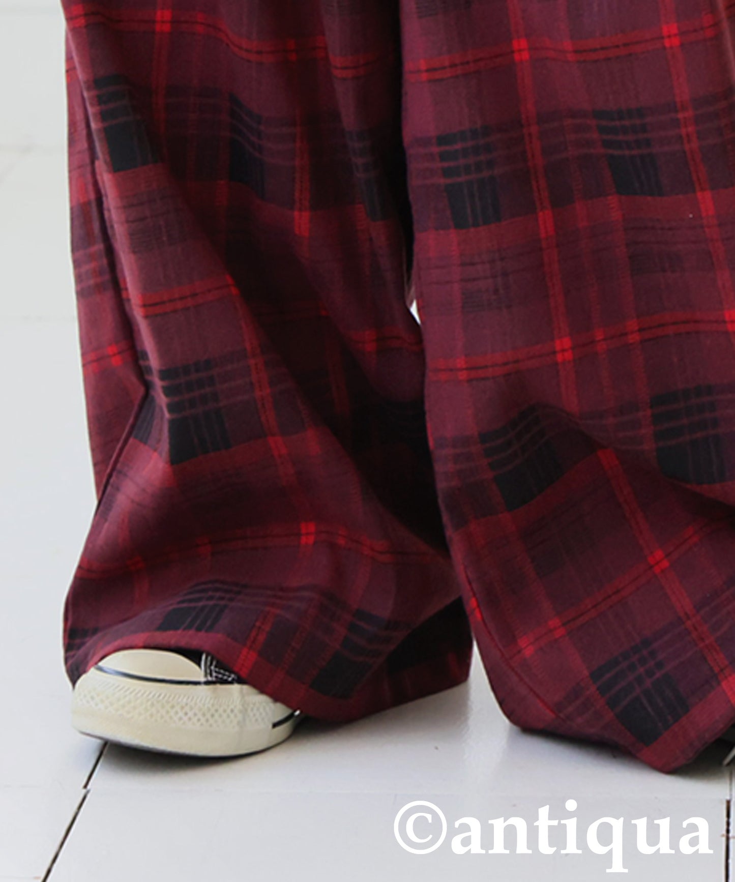 Checked Wide Pants Ladies