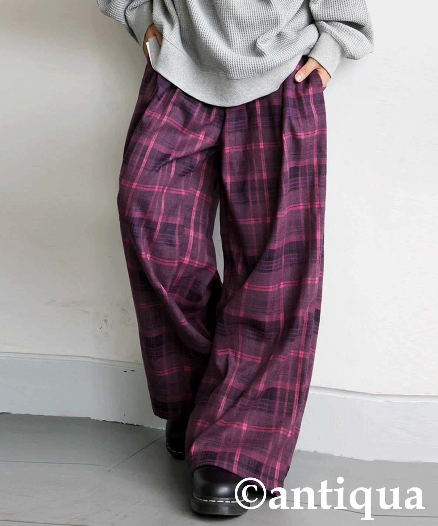 Checked Wide Pants Men's