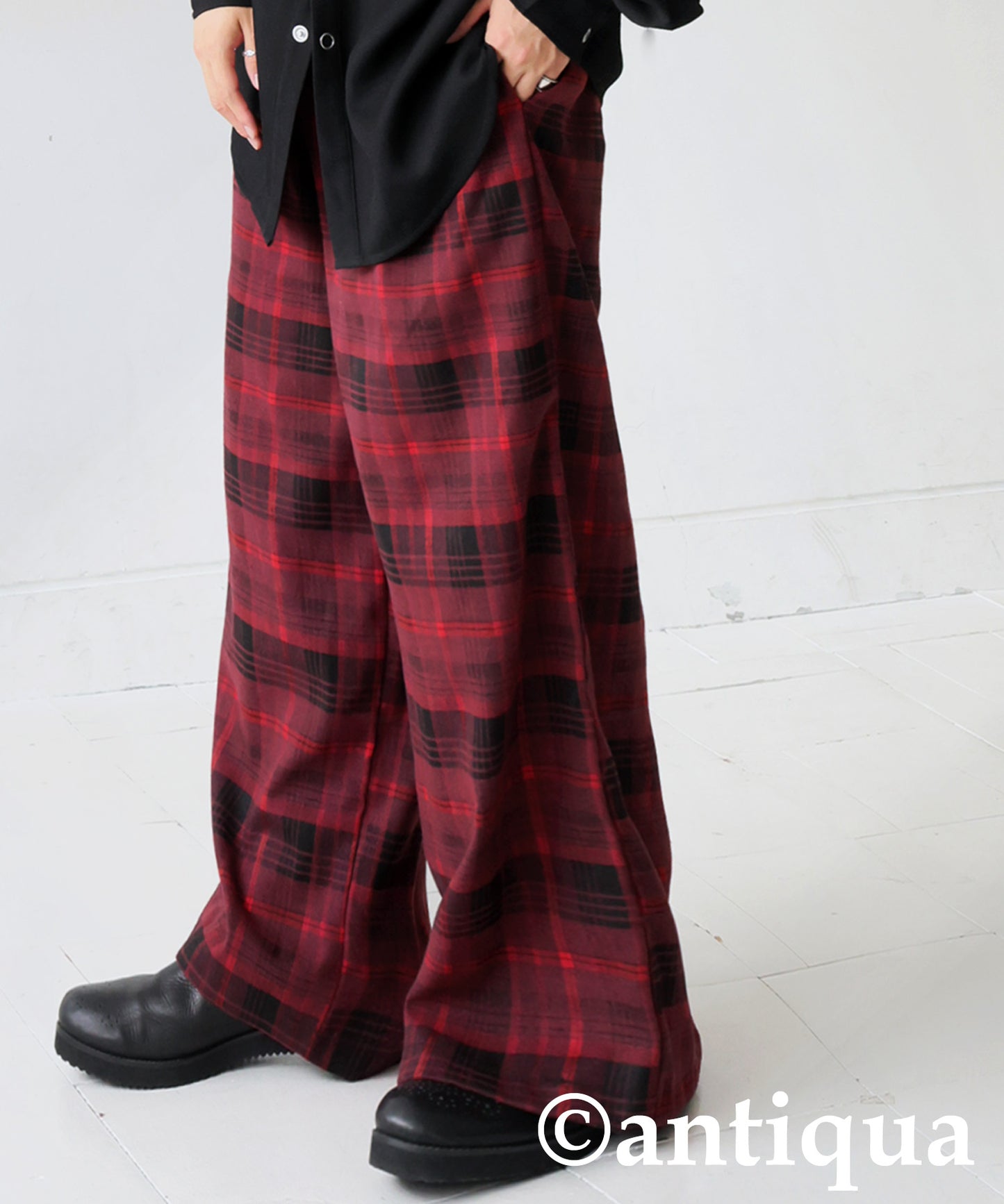 Checked Wide Pants Men's