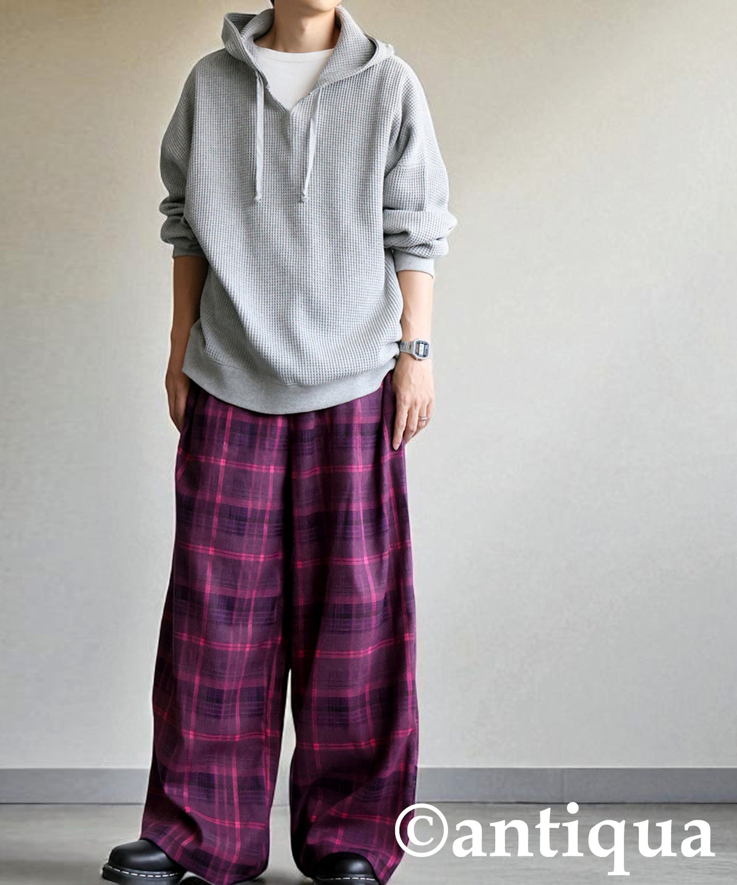Checked Wide Pants Men's