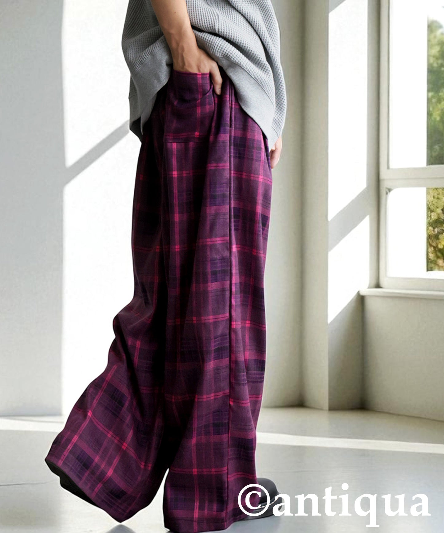 Checked Wide Pants Men's