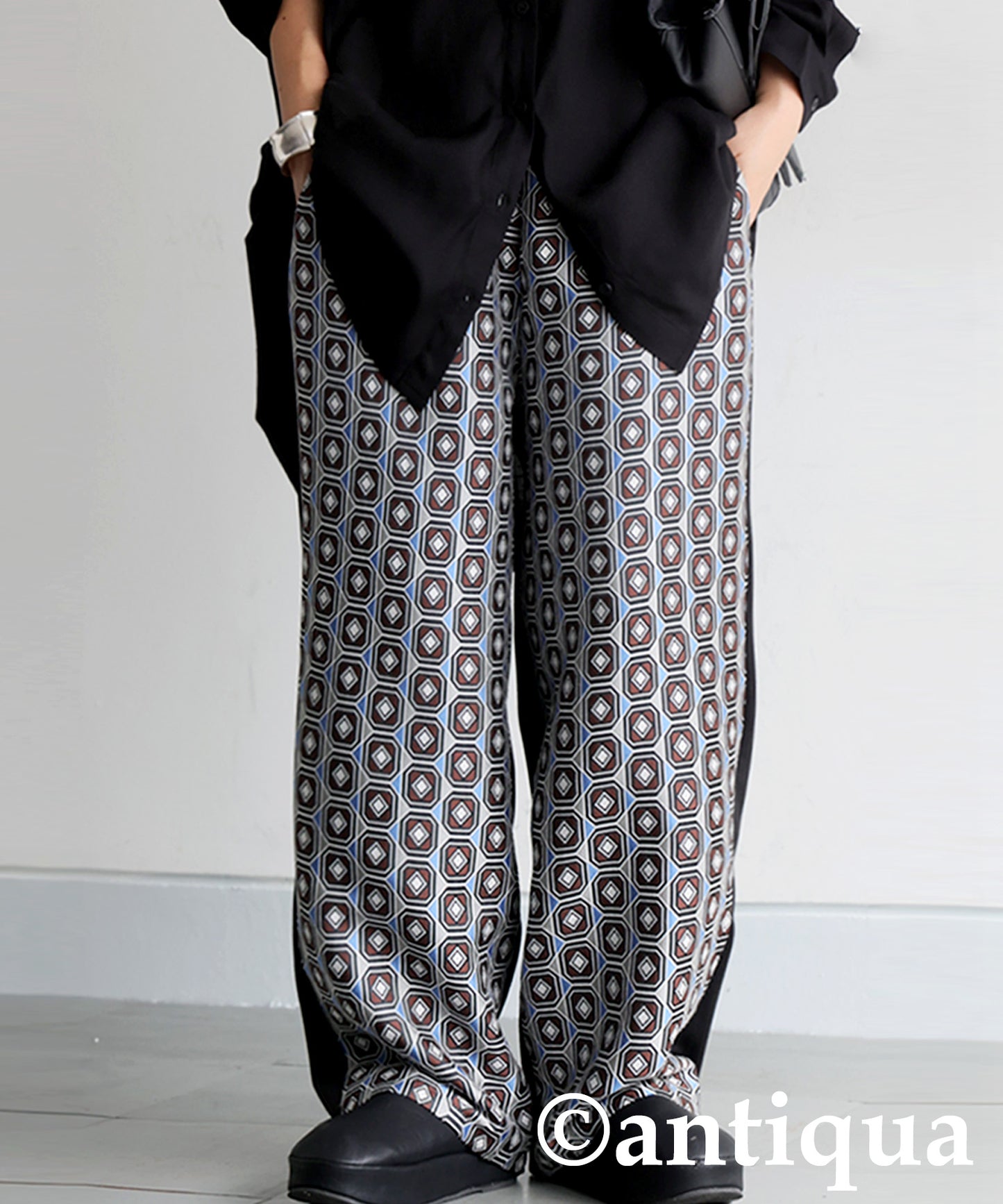 Geometric Patterned Easy Pants Ladies