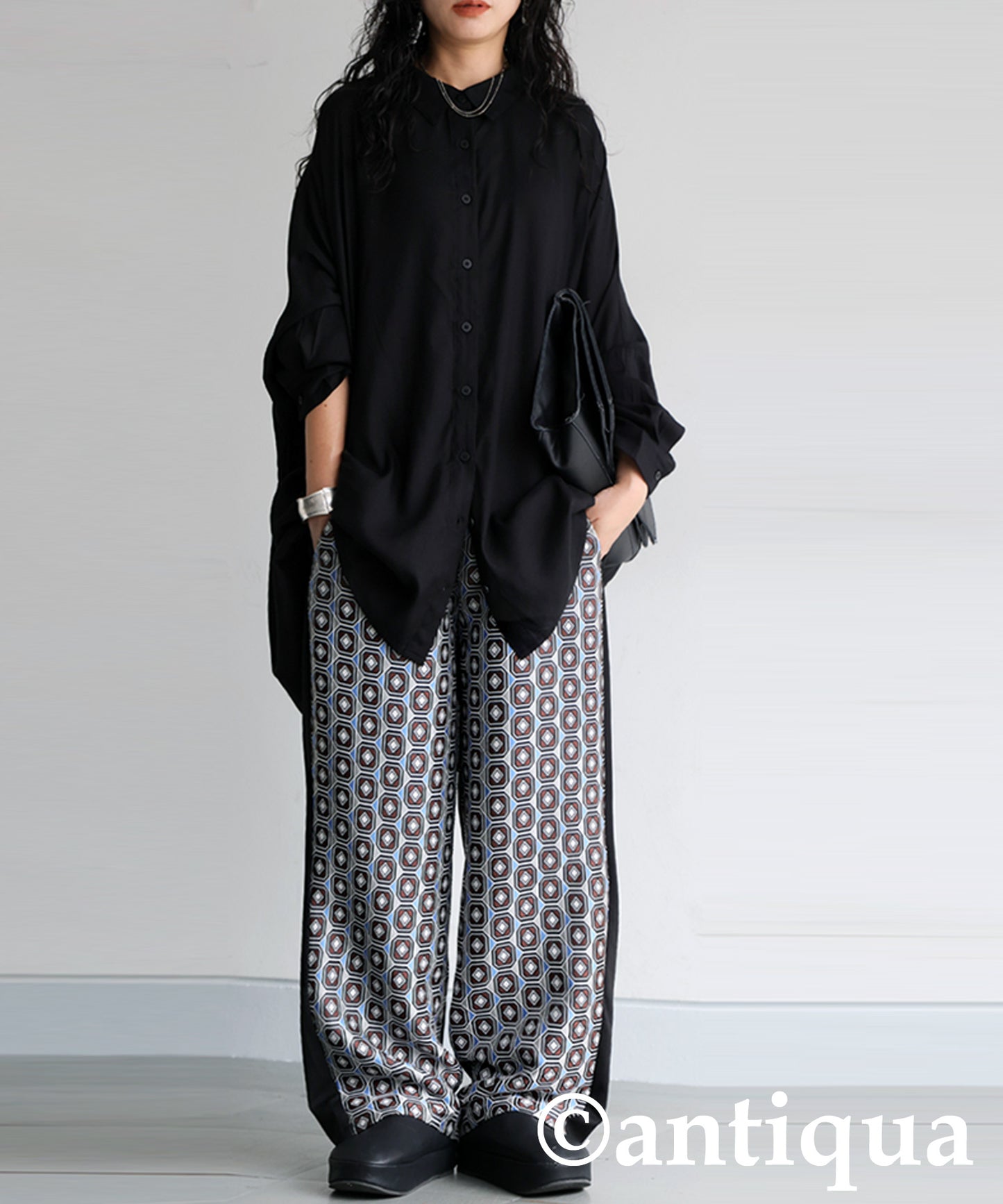 Geometric Patterned Easy Pants Ladies