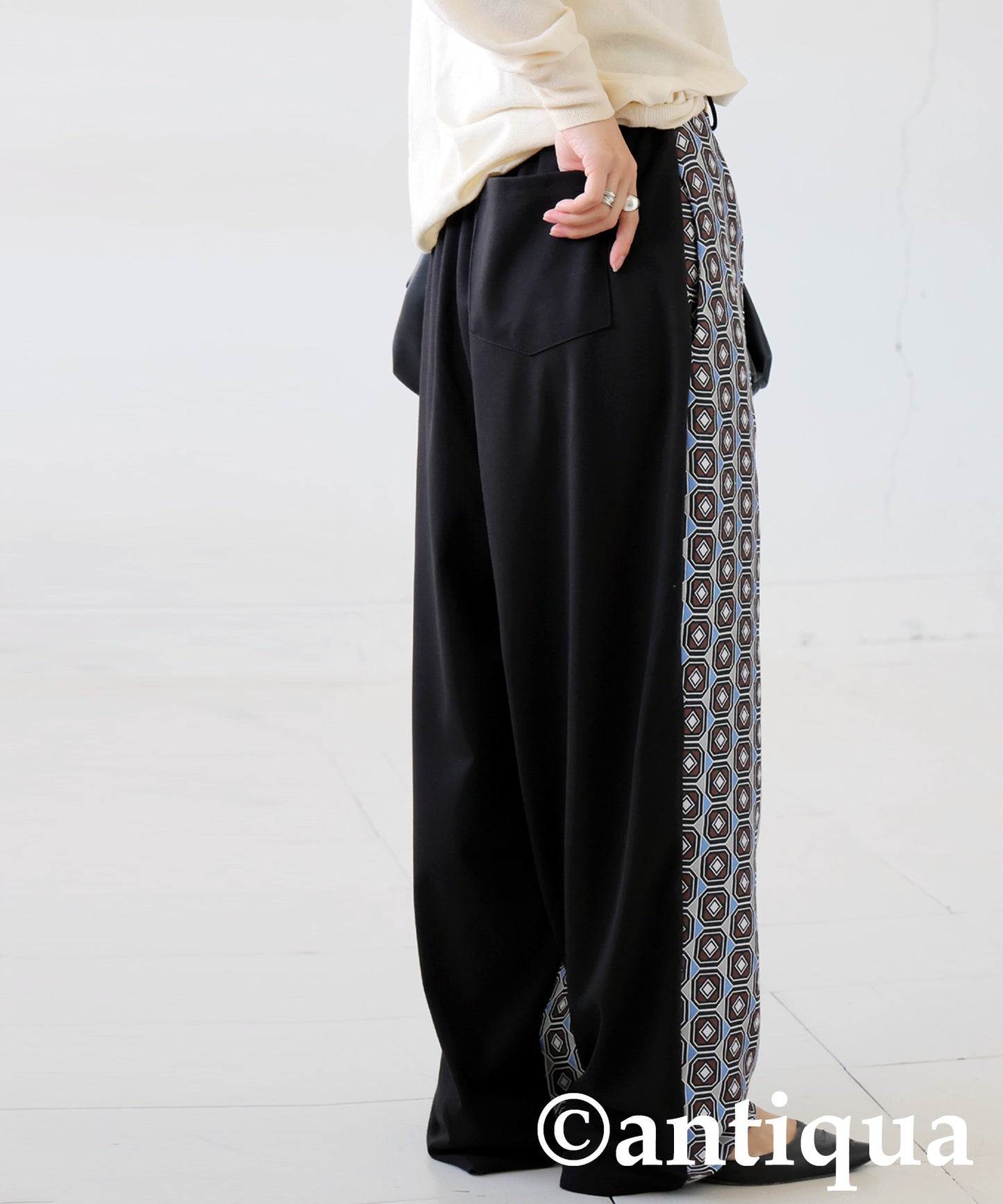 Geometric Patterned Easy Pants Ladies