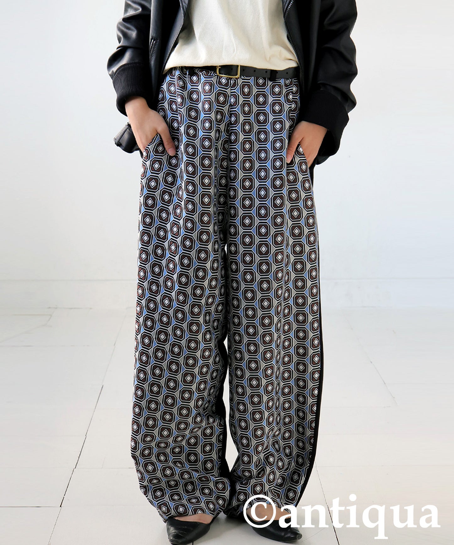 Geometric Patterned Easy Pants Ladies