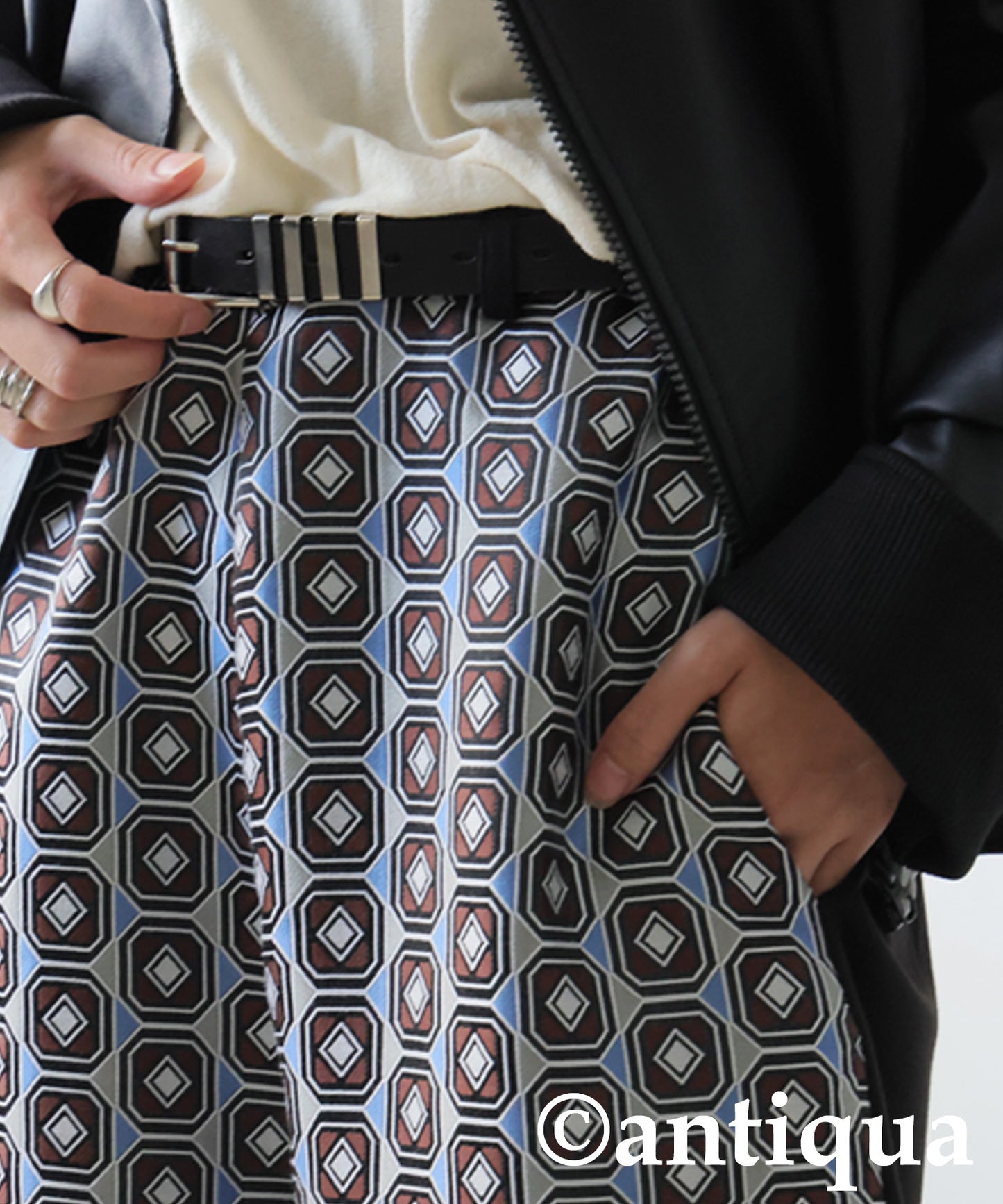 Geometric Patterned Easy Pants Ladies